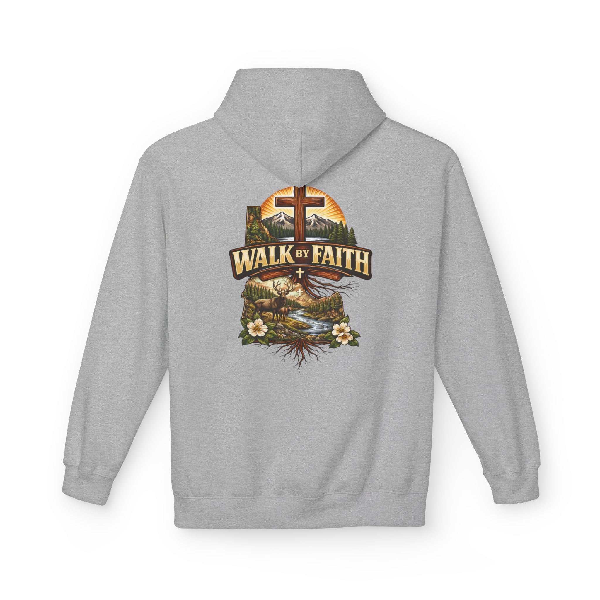 Walk By Faith Hoodie — Christian Cross Faith Pullover