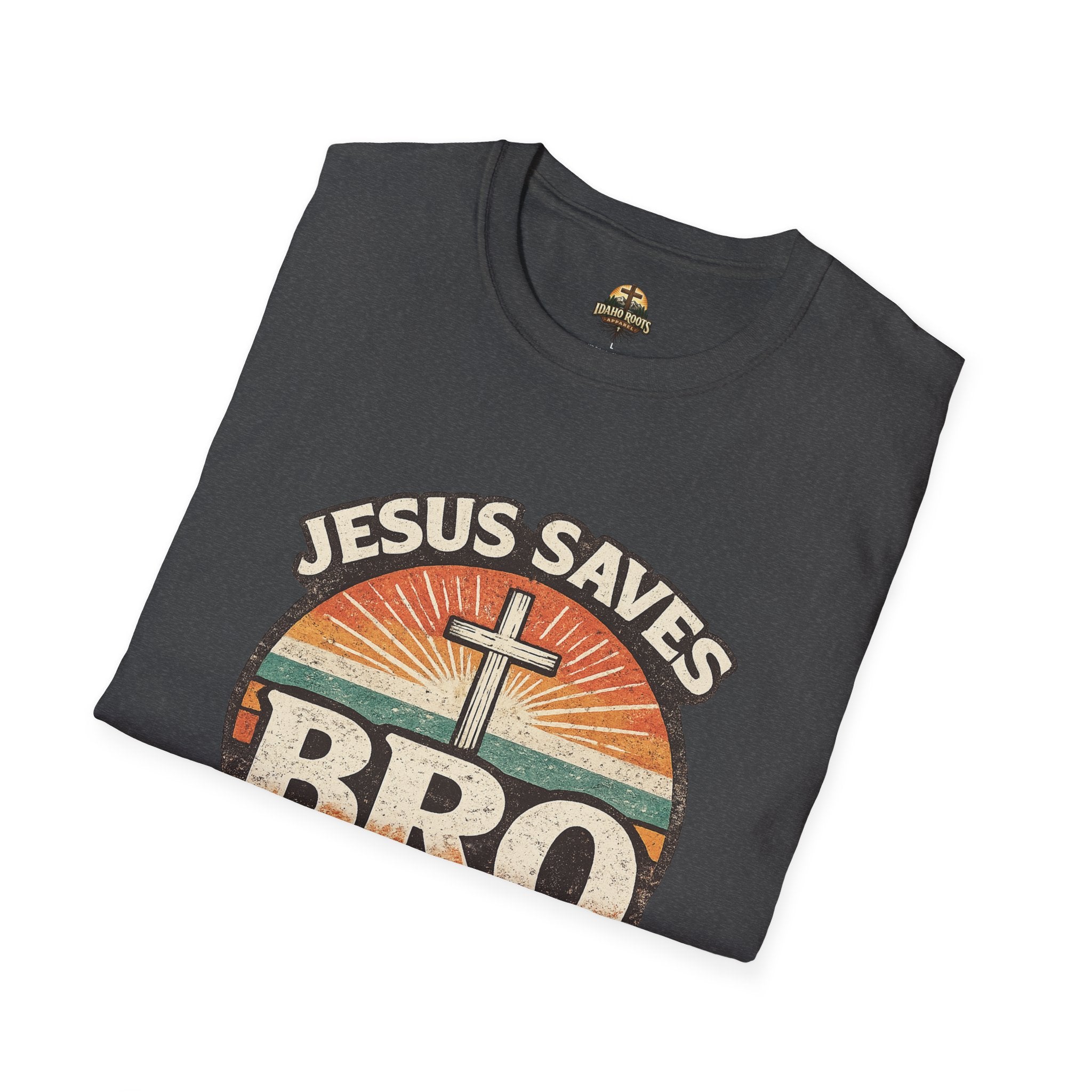 Jesus Saves Bro T-Shirt — Retro Christian Faith Tee