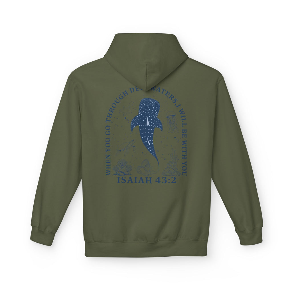 Isaiah 43:2 Whale Hoodie – Christian Faith Comfort Pullover