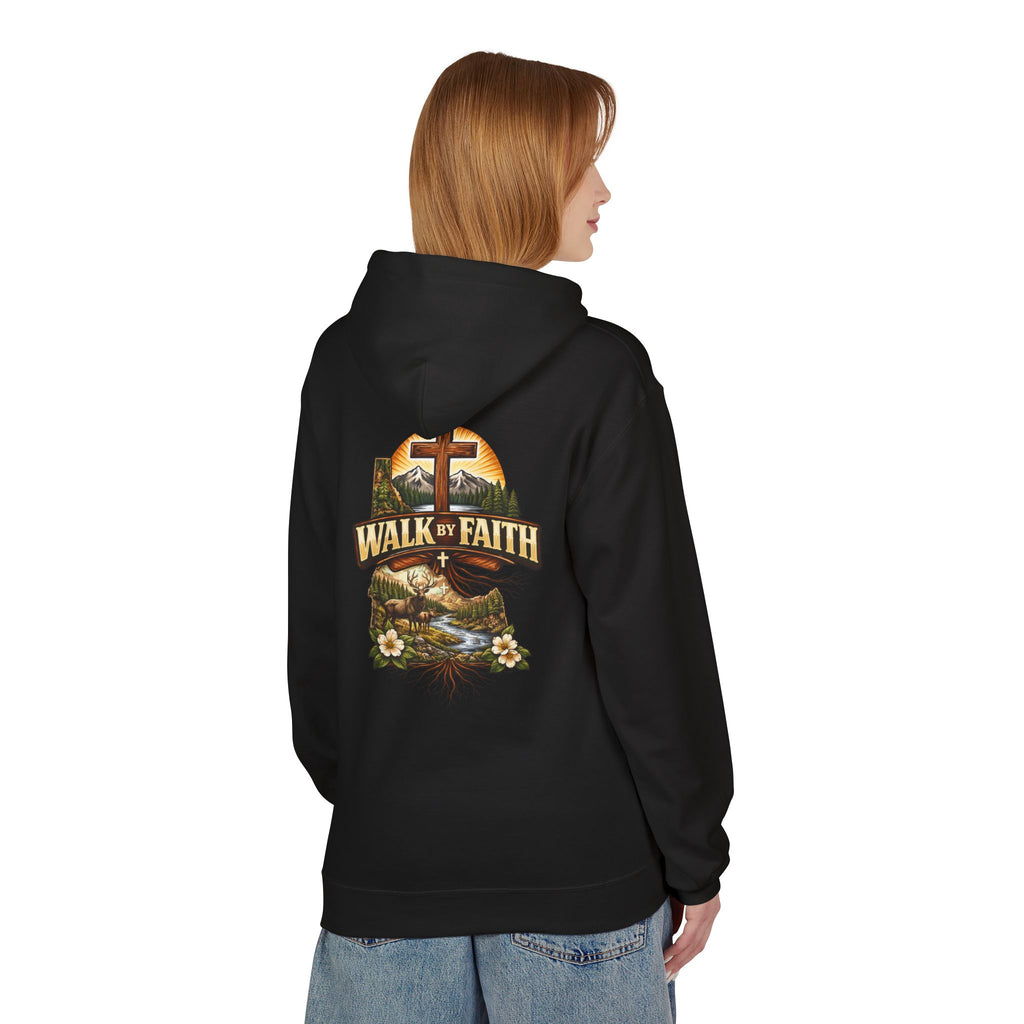 Walk By Faith Hoodie — Christian Cross Faith Pullover