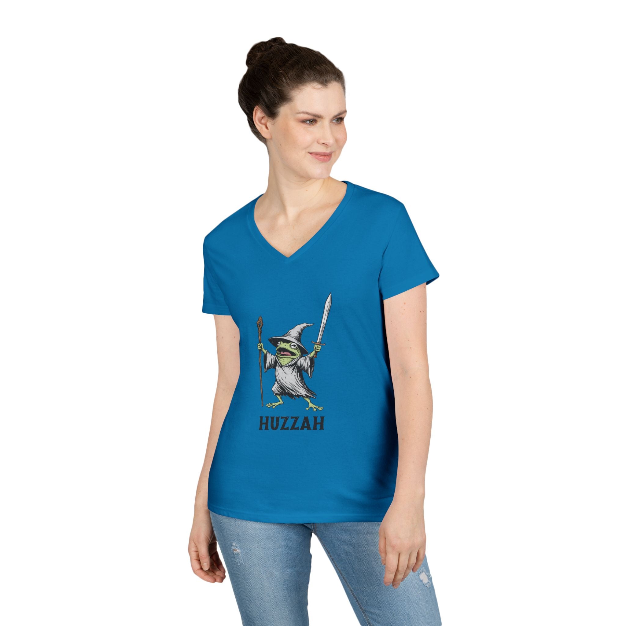 Witch Frog “Huzzah” V-Neck Tee