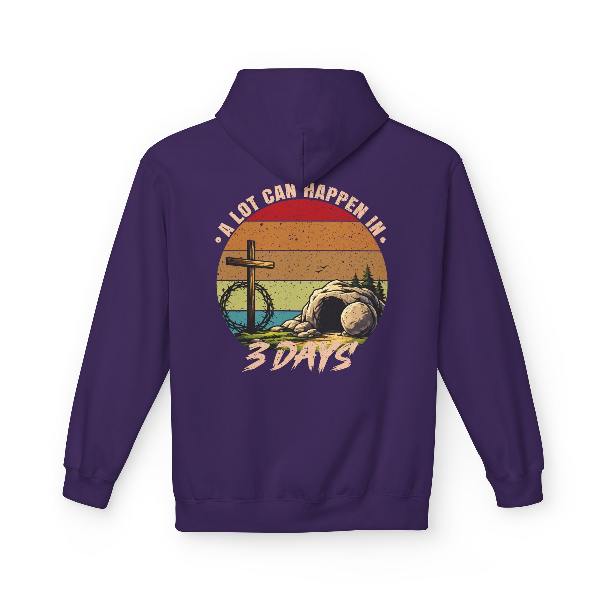 Easter Resurrection Hoodie — "A Lot Can Happen in 3 Days" Vintage Christian Sweatshirt
