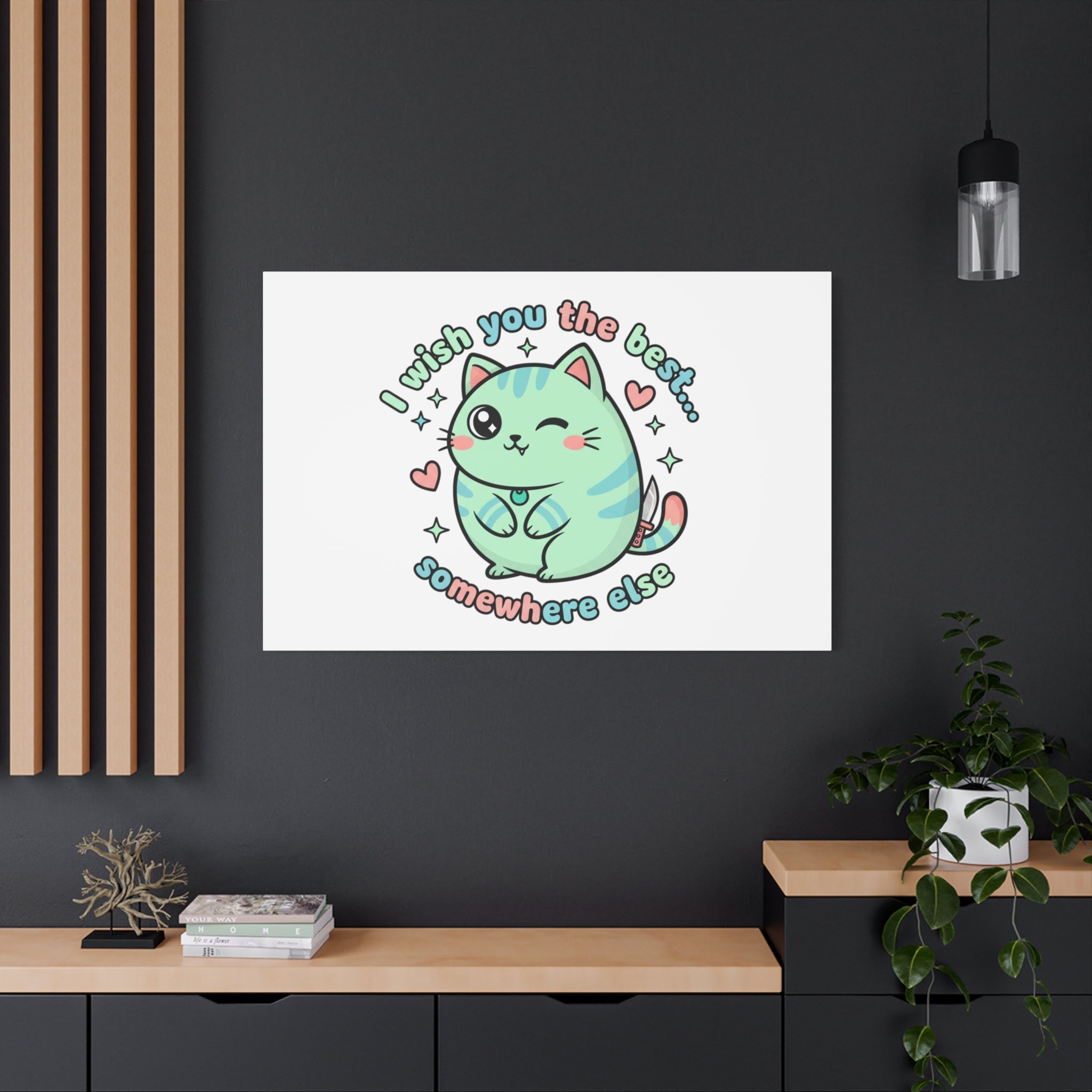I Wish You the Best Somewhere Else Canvas | kawaii threat, soft-grunge pastel