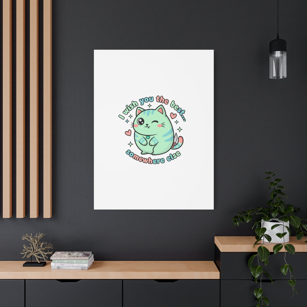 I Wish You the Best Somewhere Else Canvas | kawaii threat, soft-grunge pastel