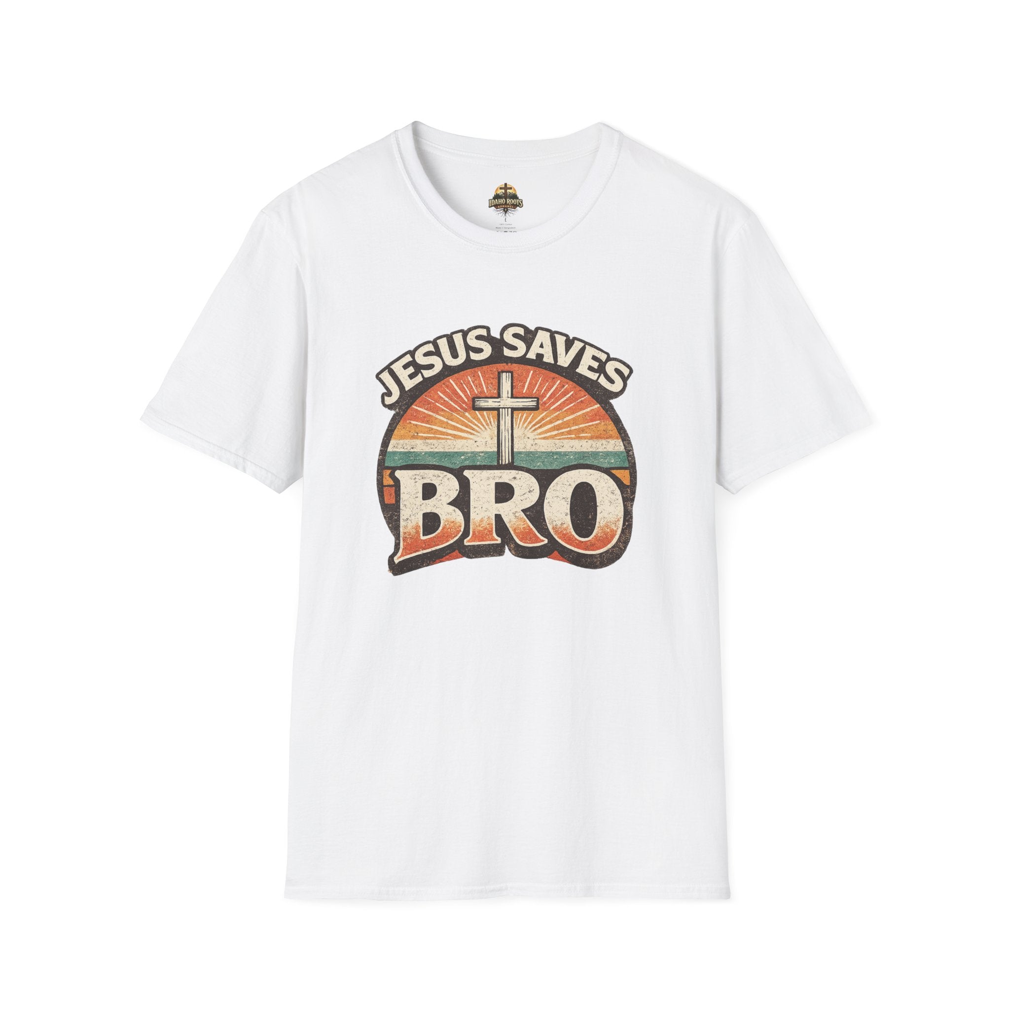 Jesus Saves Bro T-Shirt — Retro Christian Faith Tee