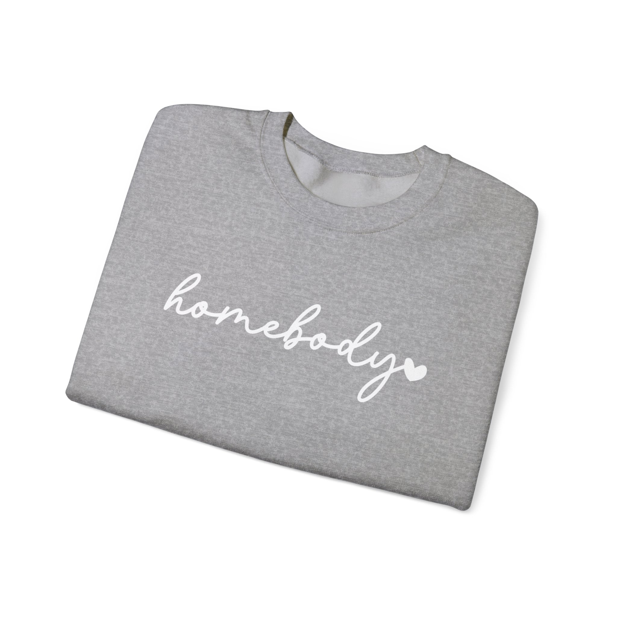Crewneck Sweatshirt — "homebody" Script Cozy Pullover