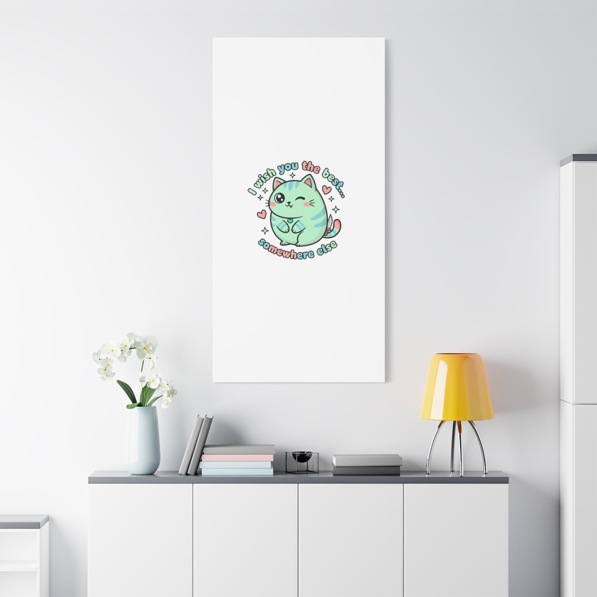 I Wish You the Best Somewhere Else Canvas | kawaii threat, soft-grunge pastel
