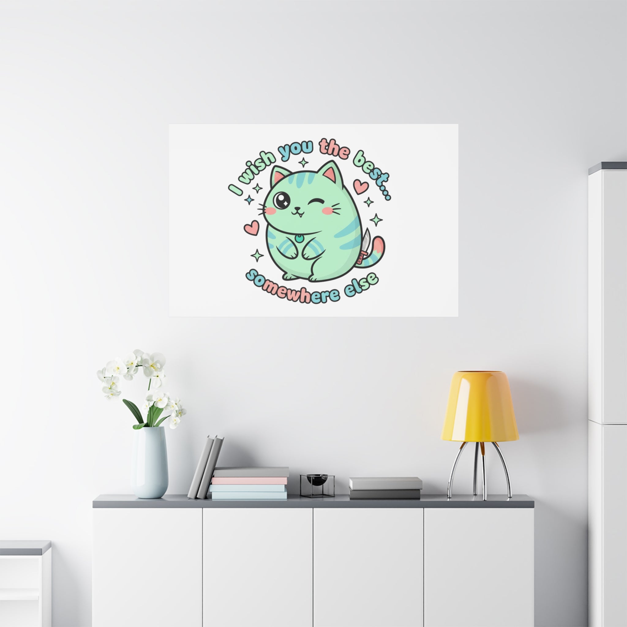 I Wish You the Best Somewhere Else Canvas | kawaii threat, soft-grunge pastel