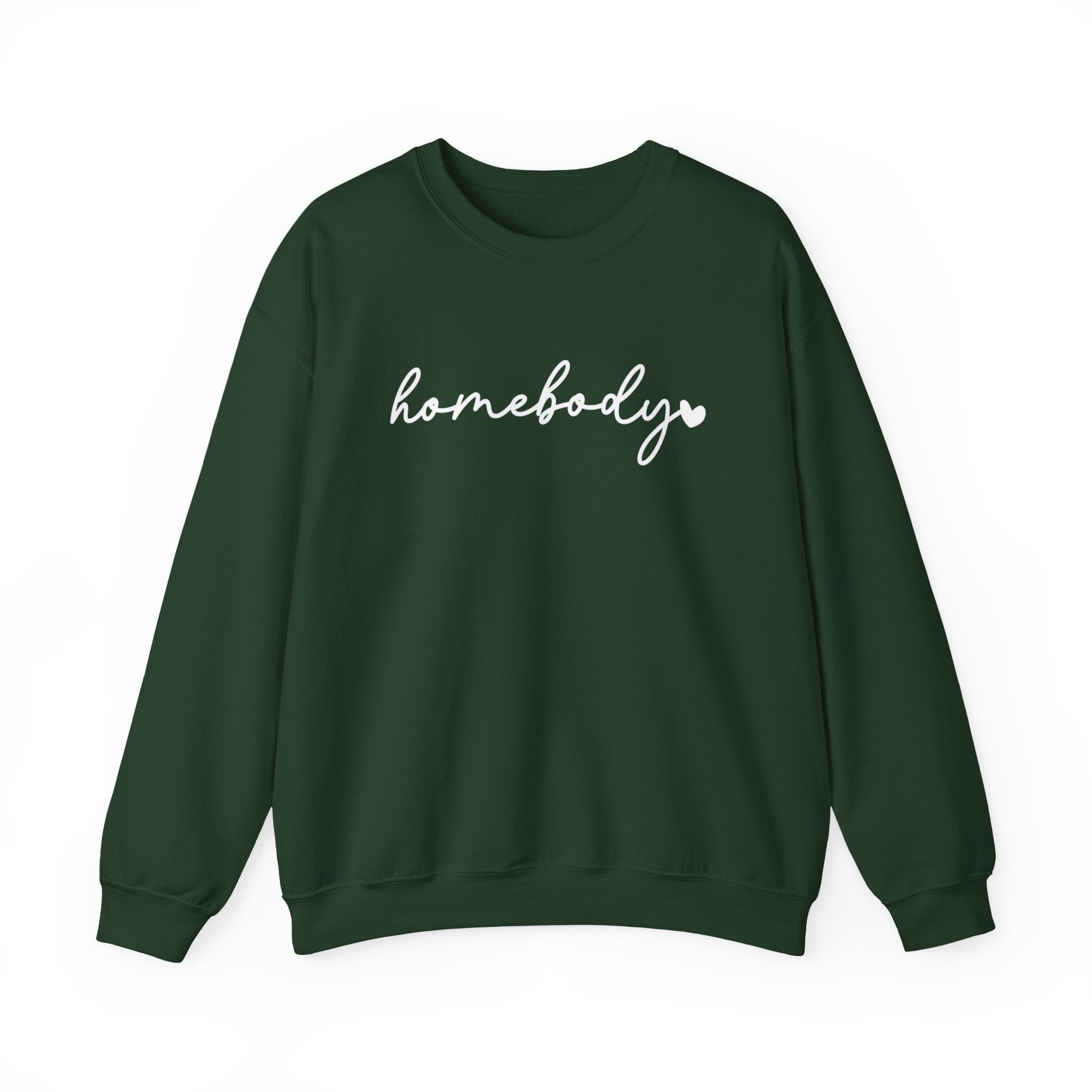Crewneck Sweatshirt — "homebody" Script Cozy Pullover