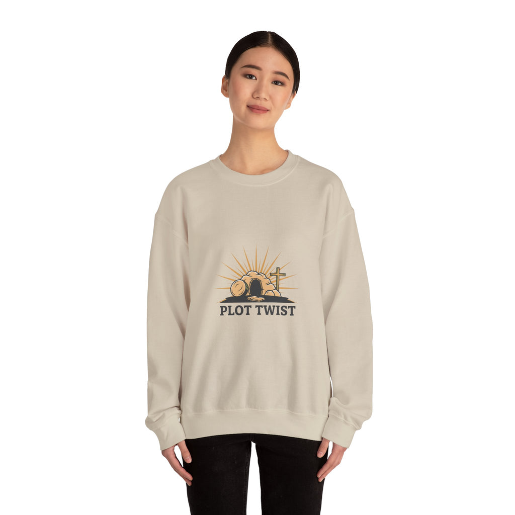 Plot Twist Crewneck Sweatshirt | Christian Easter shirt, He Is Risen design