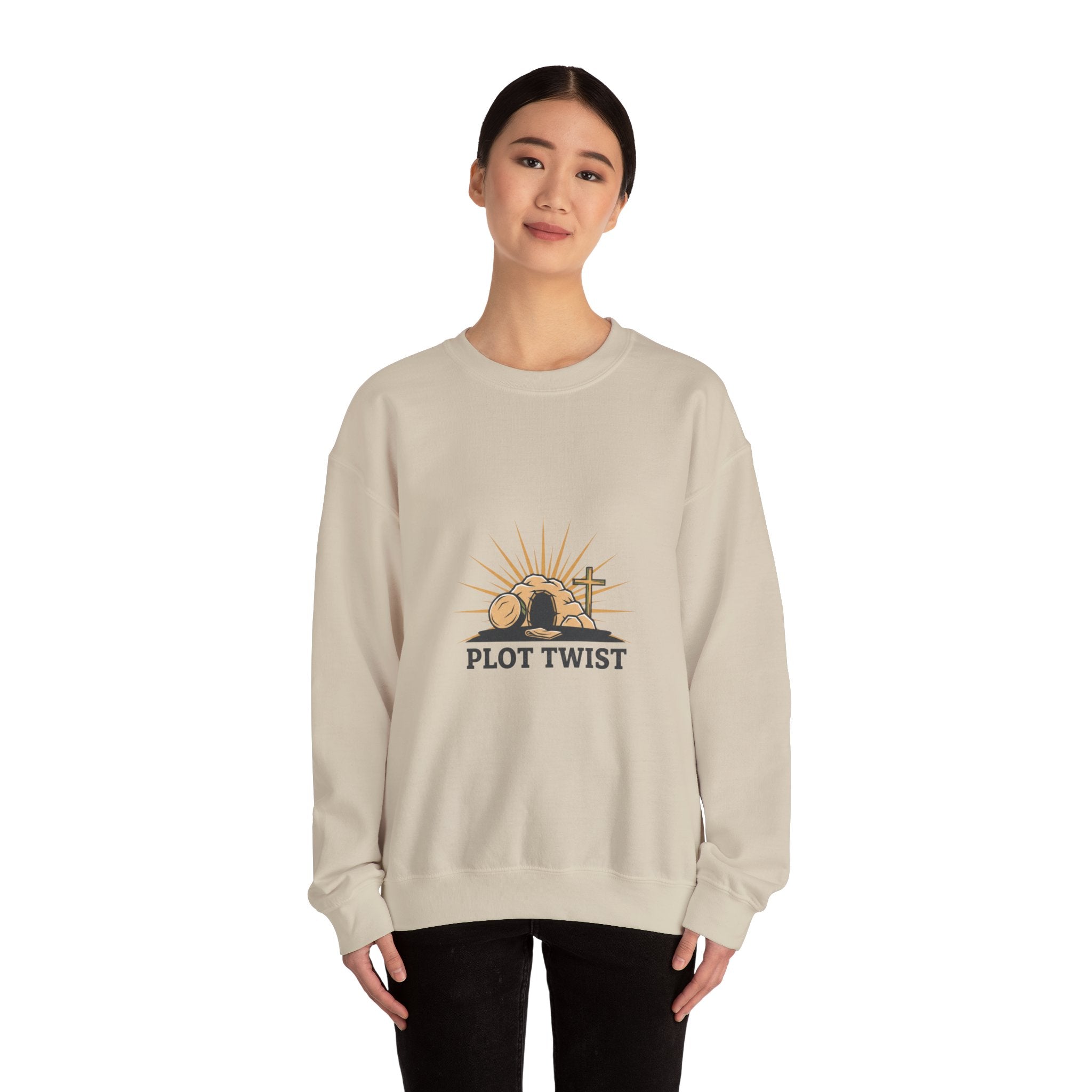 Plot Twist Crewneck Sweatshirt | Christian Easter shirt, He Is Risen design