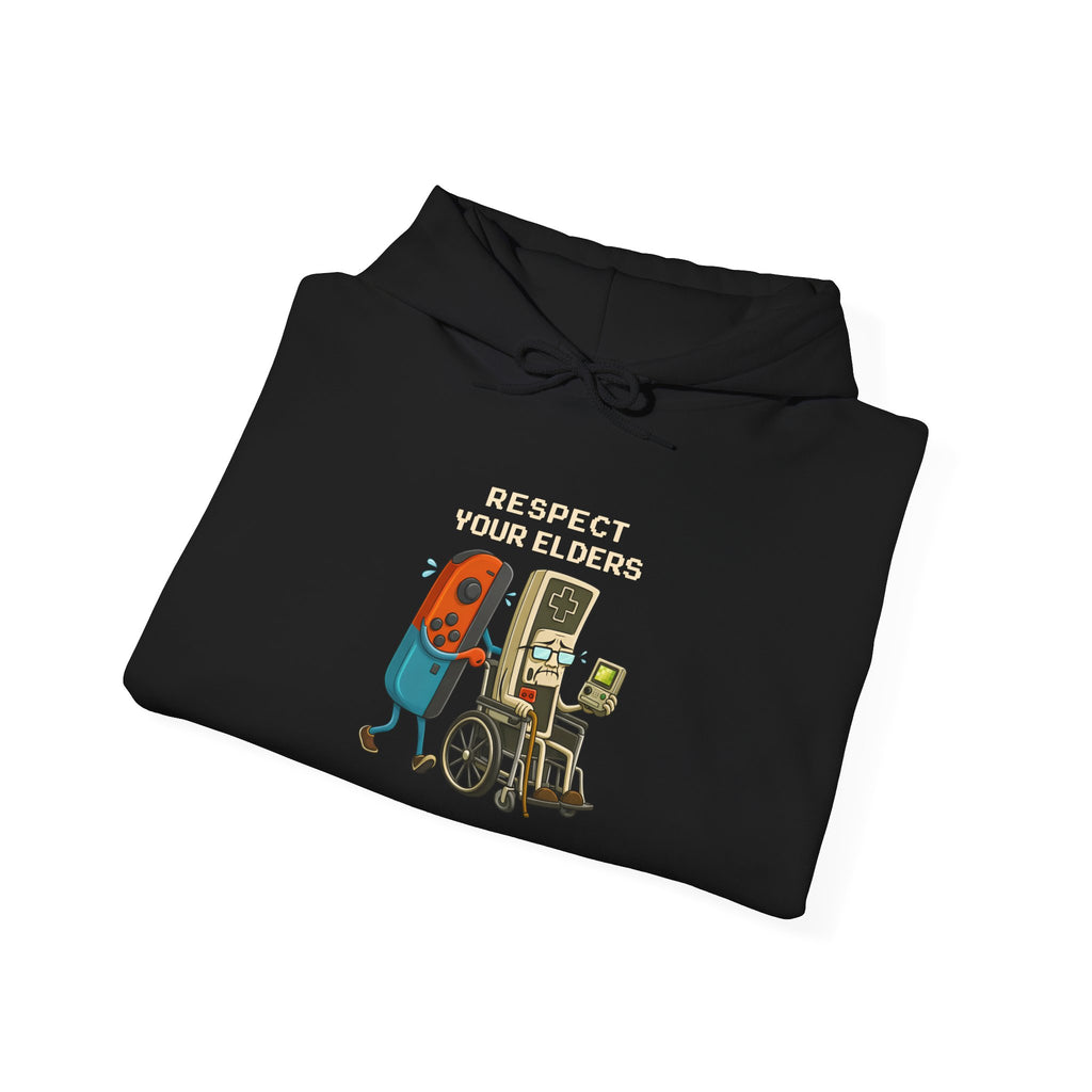 Hoodie — "Respect Your Elders" Funny Retro Gamer Gaming Hoodie