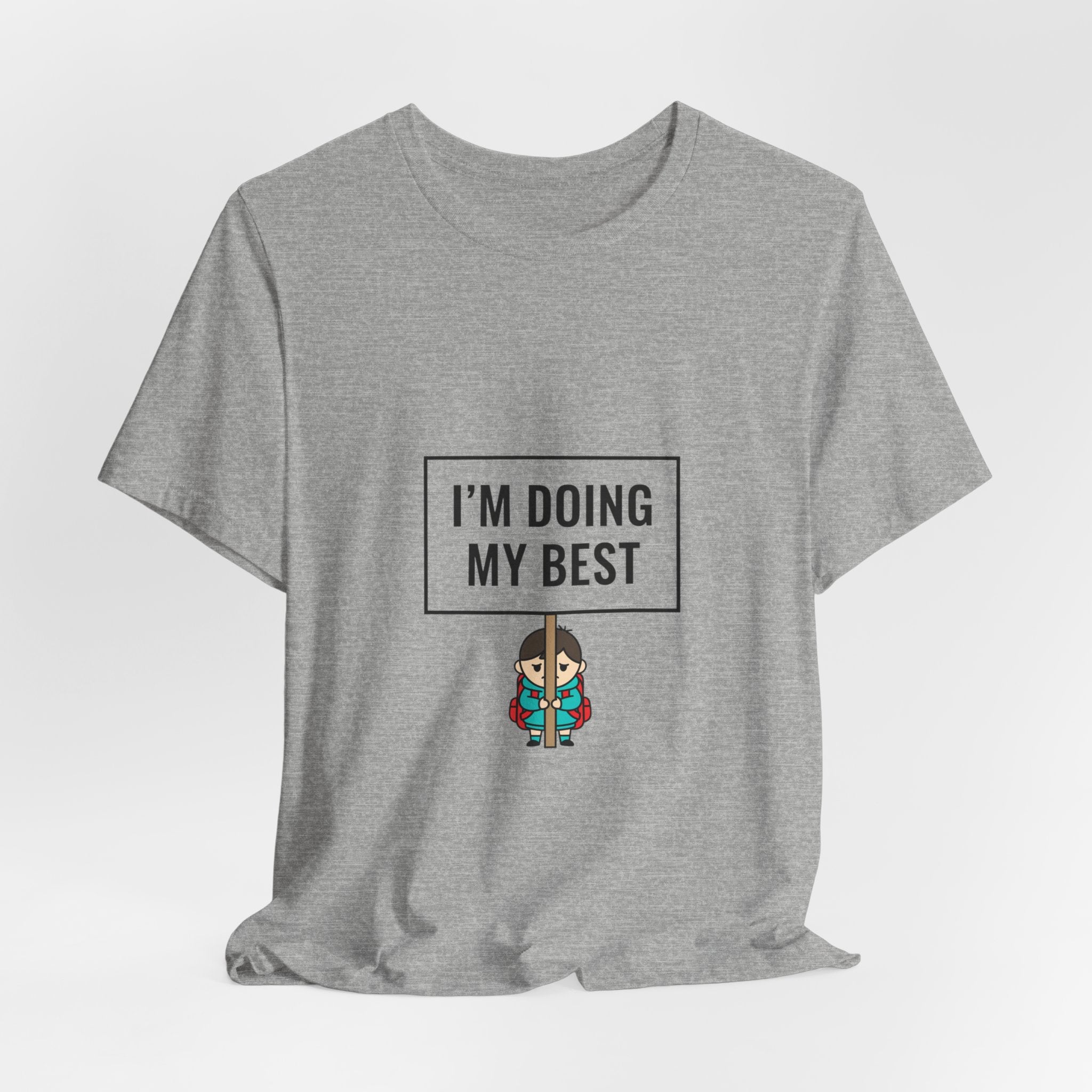 I’m Doing My Best Tiny Character Sign Tee | tiny character sign, minimal protest art