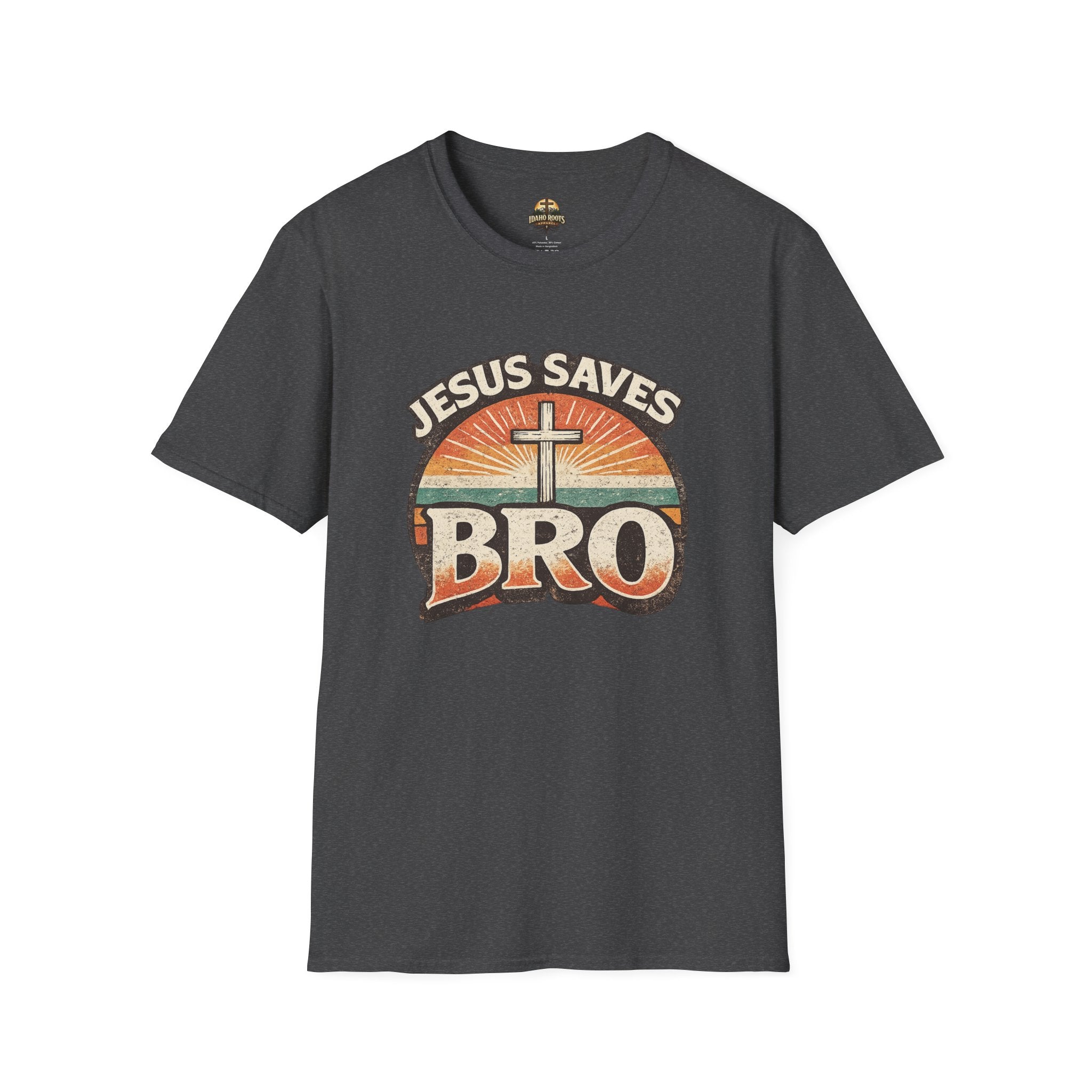 Jesus Saves Bro T-Shirt — Retro Christian Faith Tee