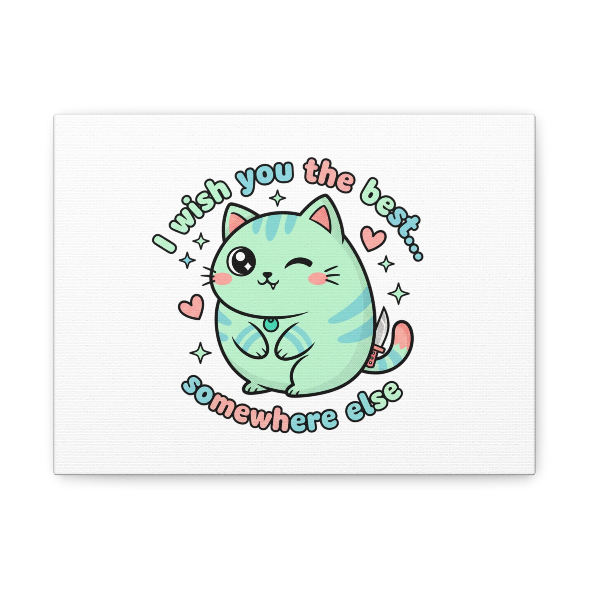 I Wish You the Best Somewhere Else Canvas | kawaii threat, soft-grunge pastel