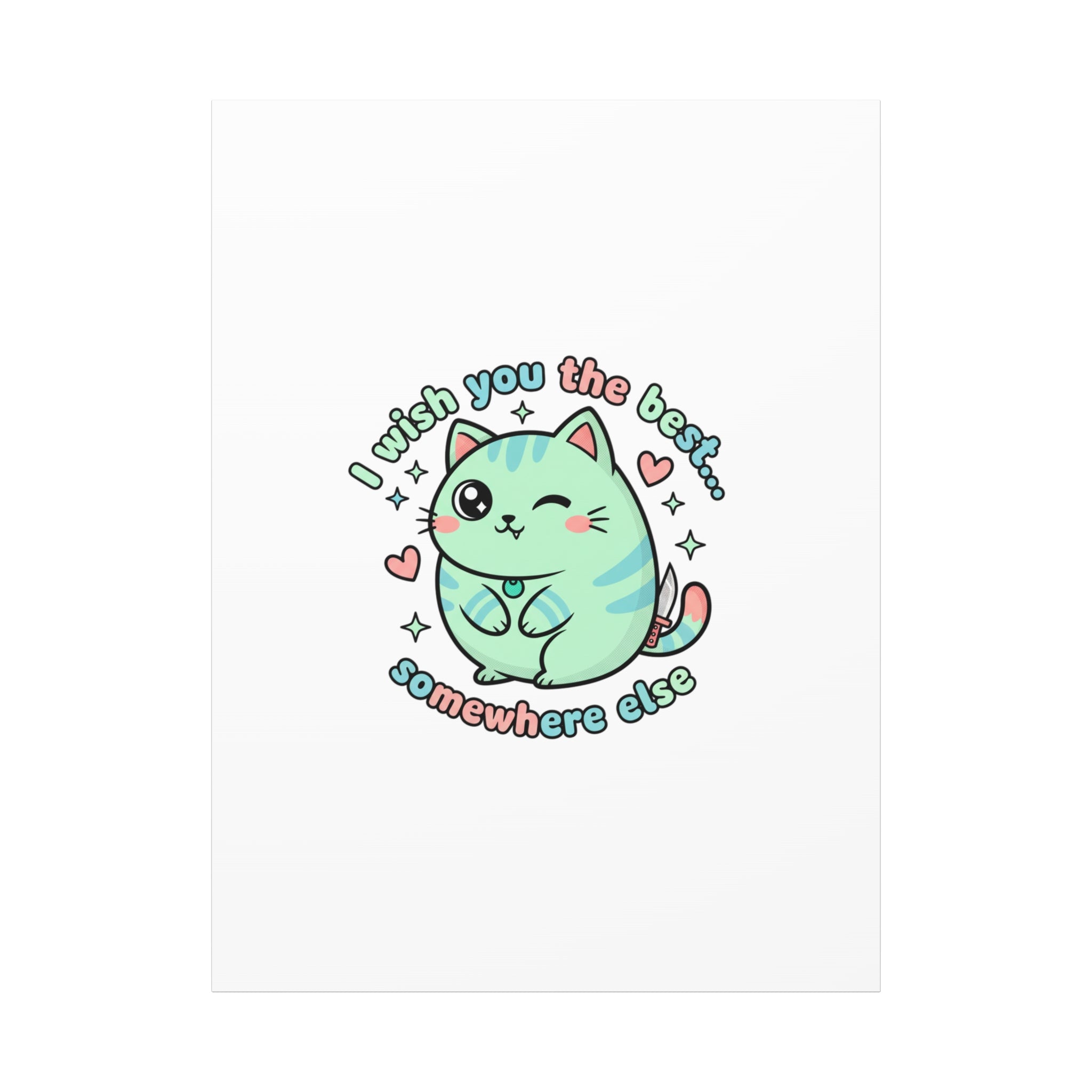 I Wish You the Best Somewhere Else Canvas | kawaii threat, soft-grunge pastel