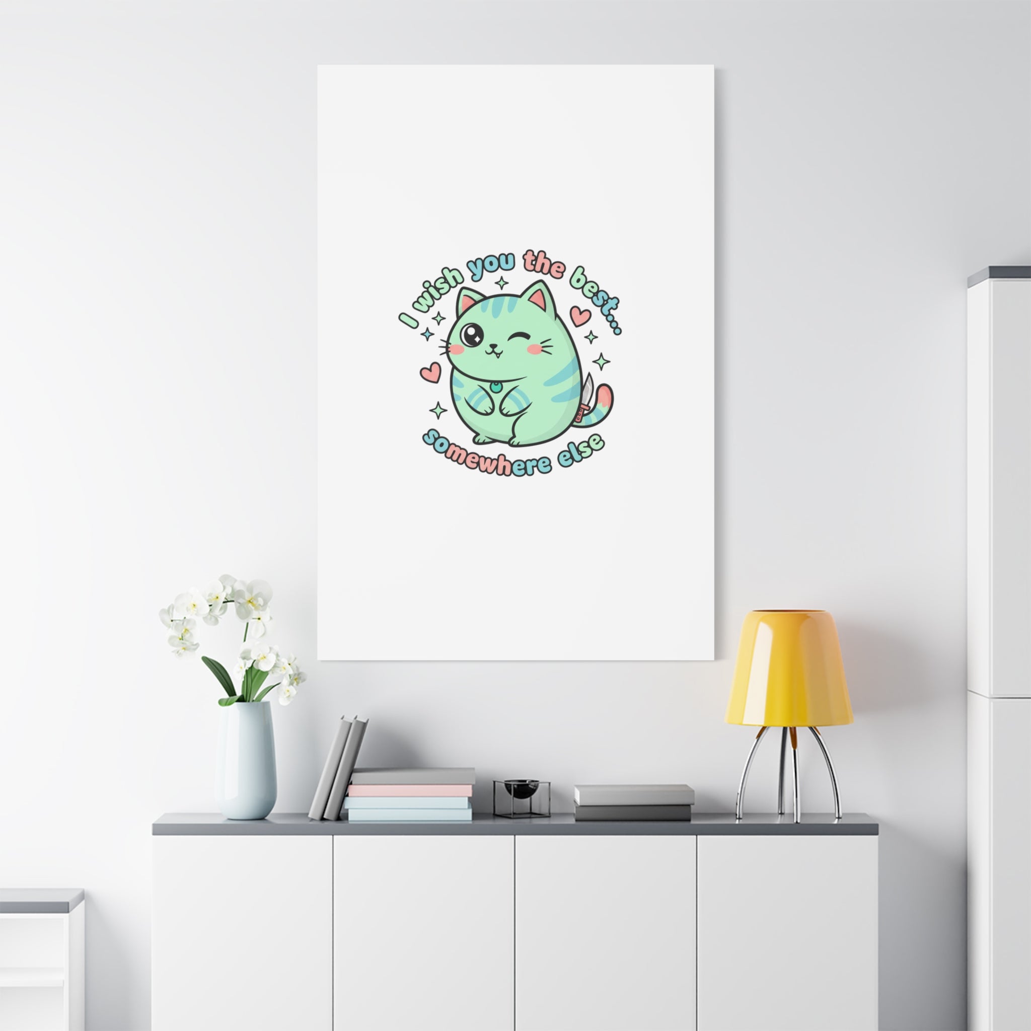 I Wish You the Best Somewhere Else Canvas | kawaii threat, soft-grunge pastel
