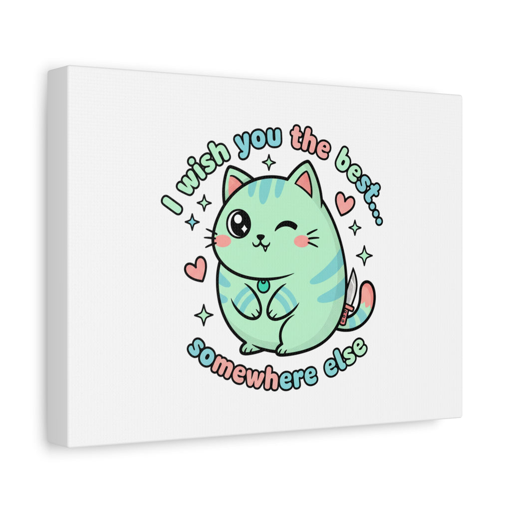 I Wish You the Best Somewhere Else Canvas | kawaii threat, soft-grunge pastel