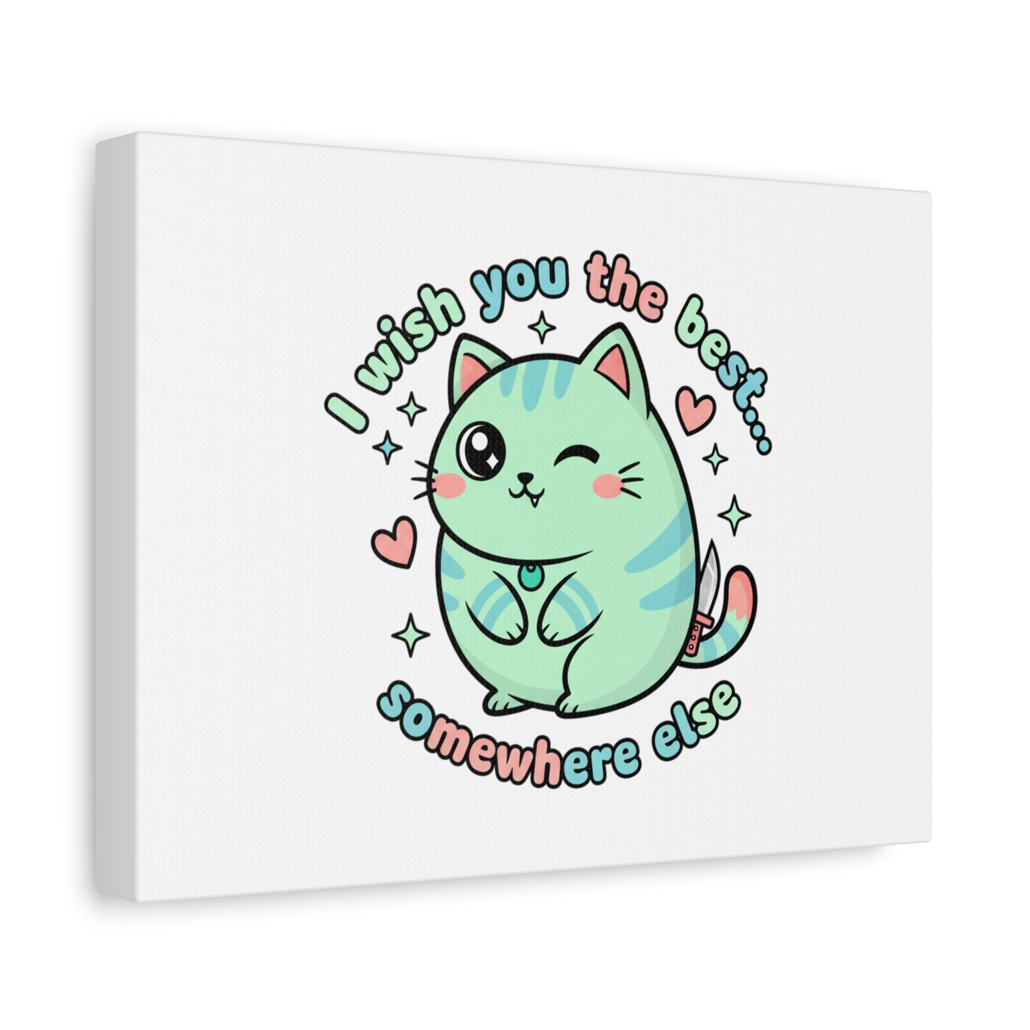 I Wish You the Best Somewhere Else Canvas | kawaii threat, soft-grunge pastel