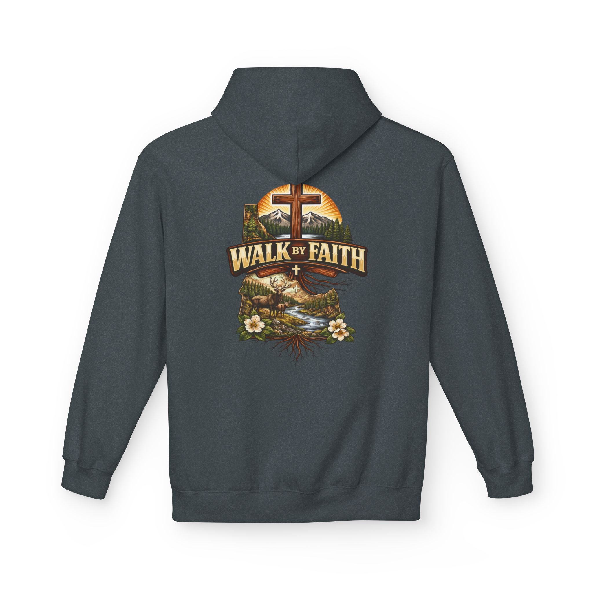 Walk By Faith Hoodie — Christian Cross Faith Pullover