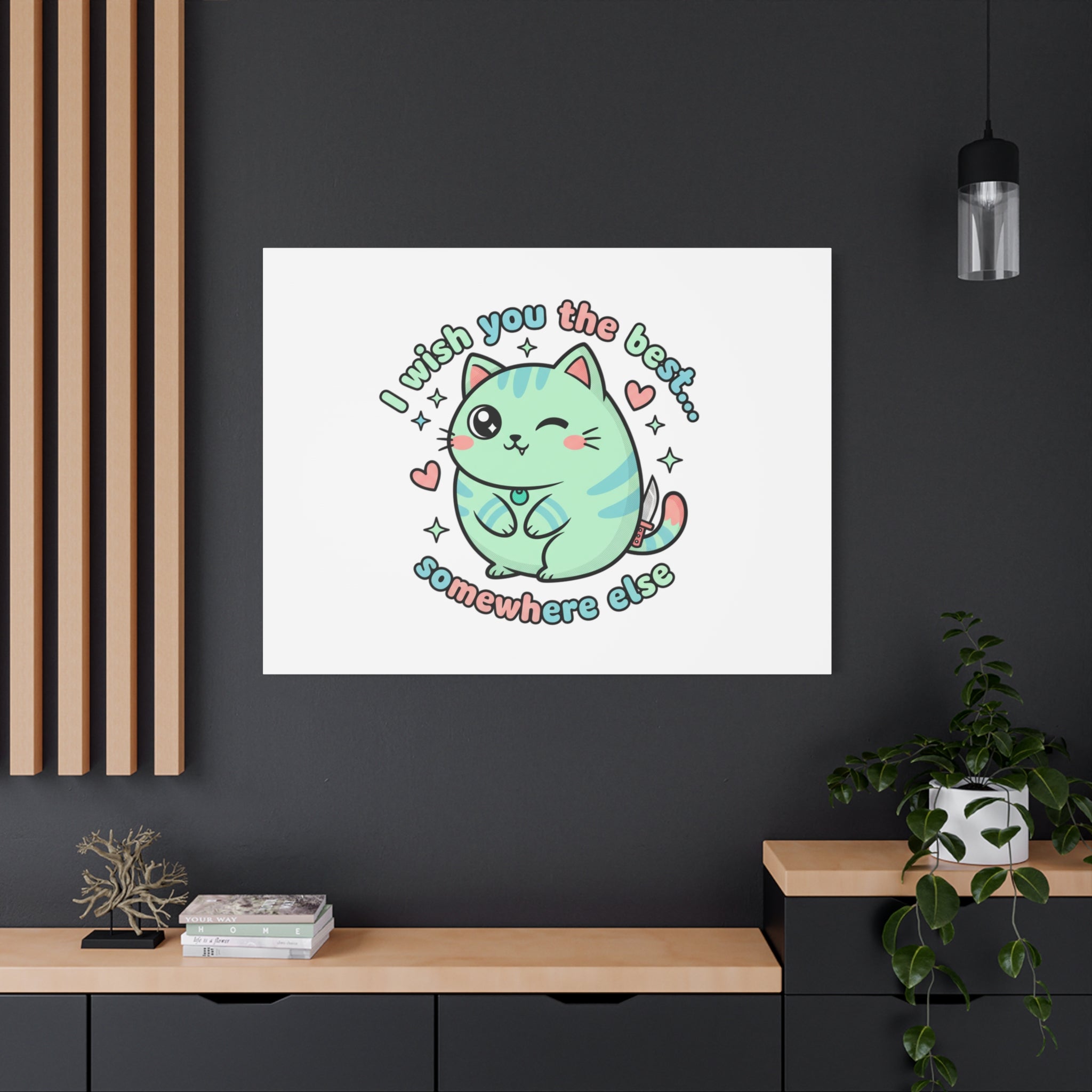 I Wish You the Best Somewhere Else Canvas | kawaii threat, soft-grunge pastel