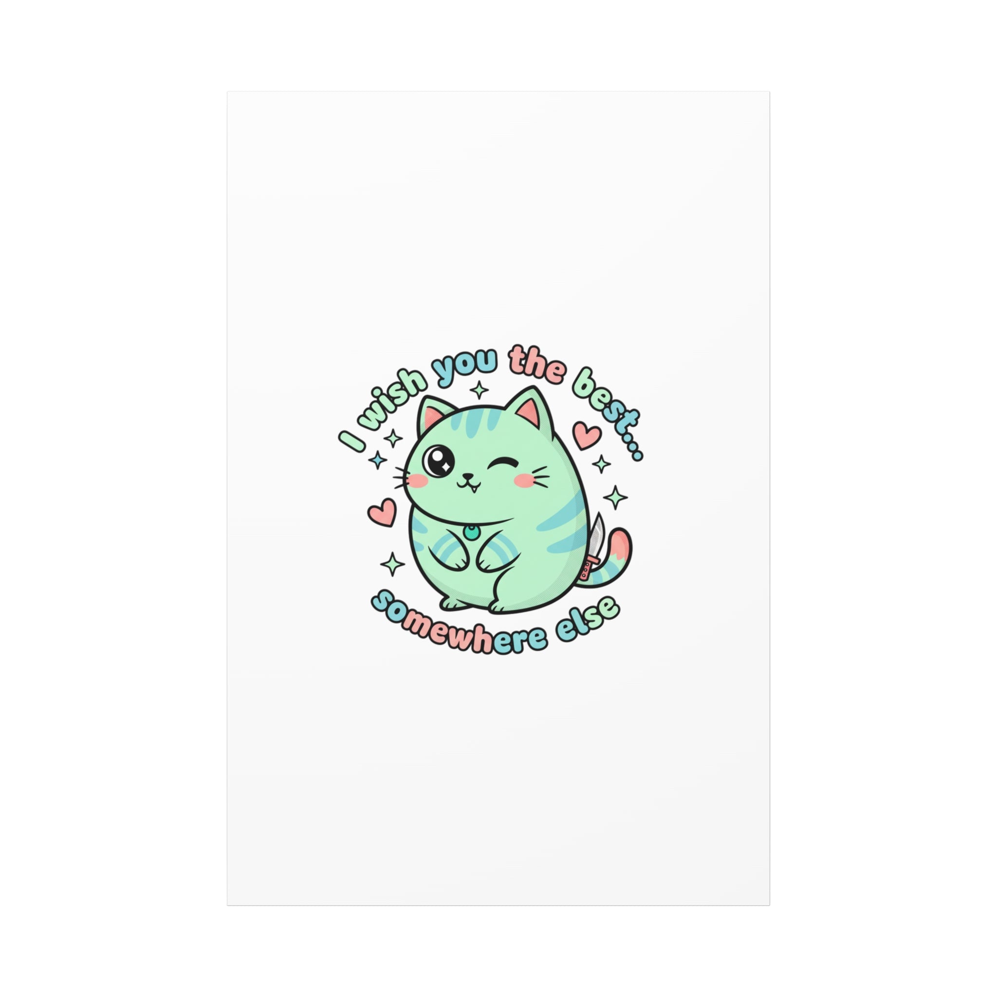 I Wish You the Best Somewhere Else Canvas | kawaii threat, soft-grunge pastel