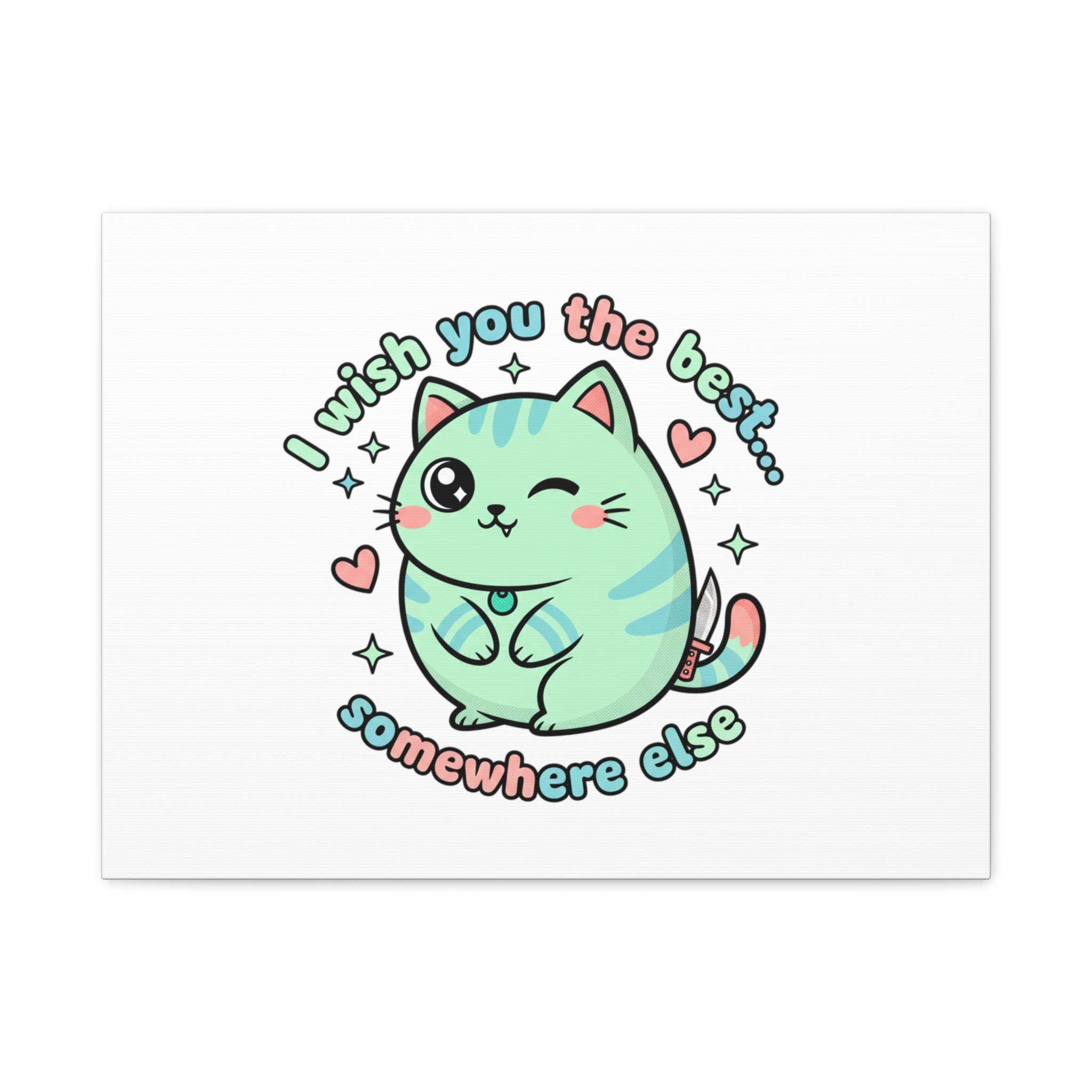 I Wish You the Best Somewhere Else Canvas | kawaii threat, soft-grunge pastel
