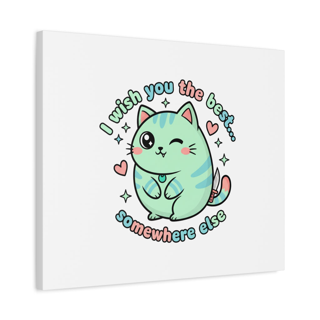 I Wish You the Best Somewhere Else Canvas | kawaii threat, soft-grunge pastel