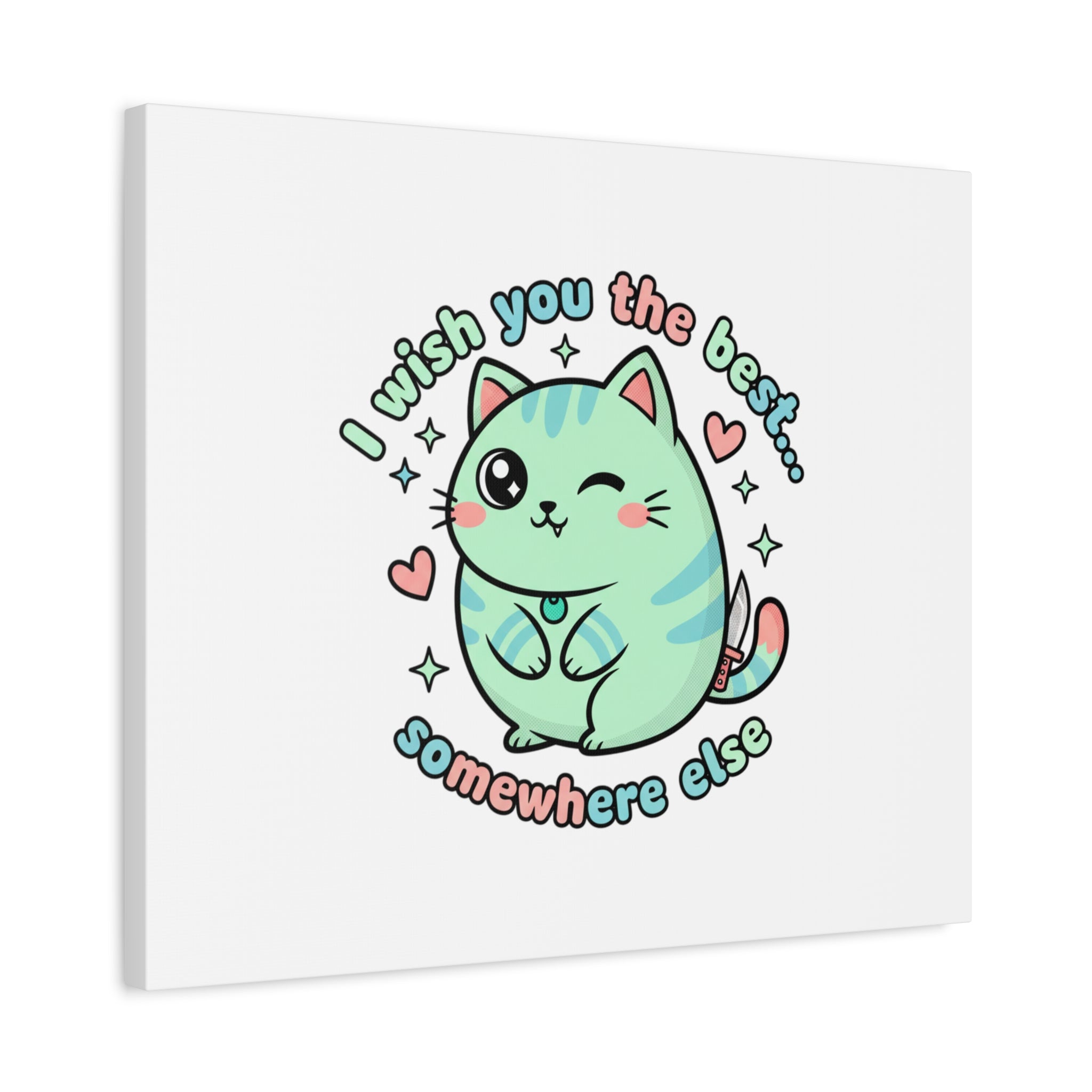 I Wish You the Best Somewhere Else Canvas | kawaii threat, soft-grunge pastel