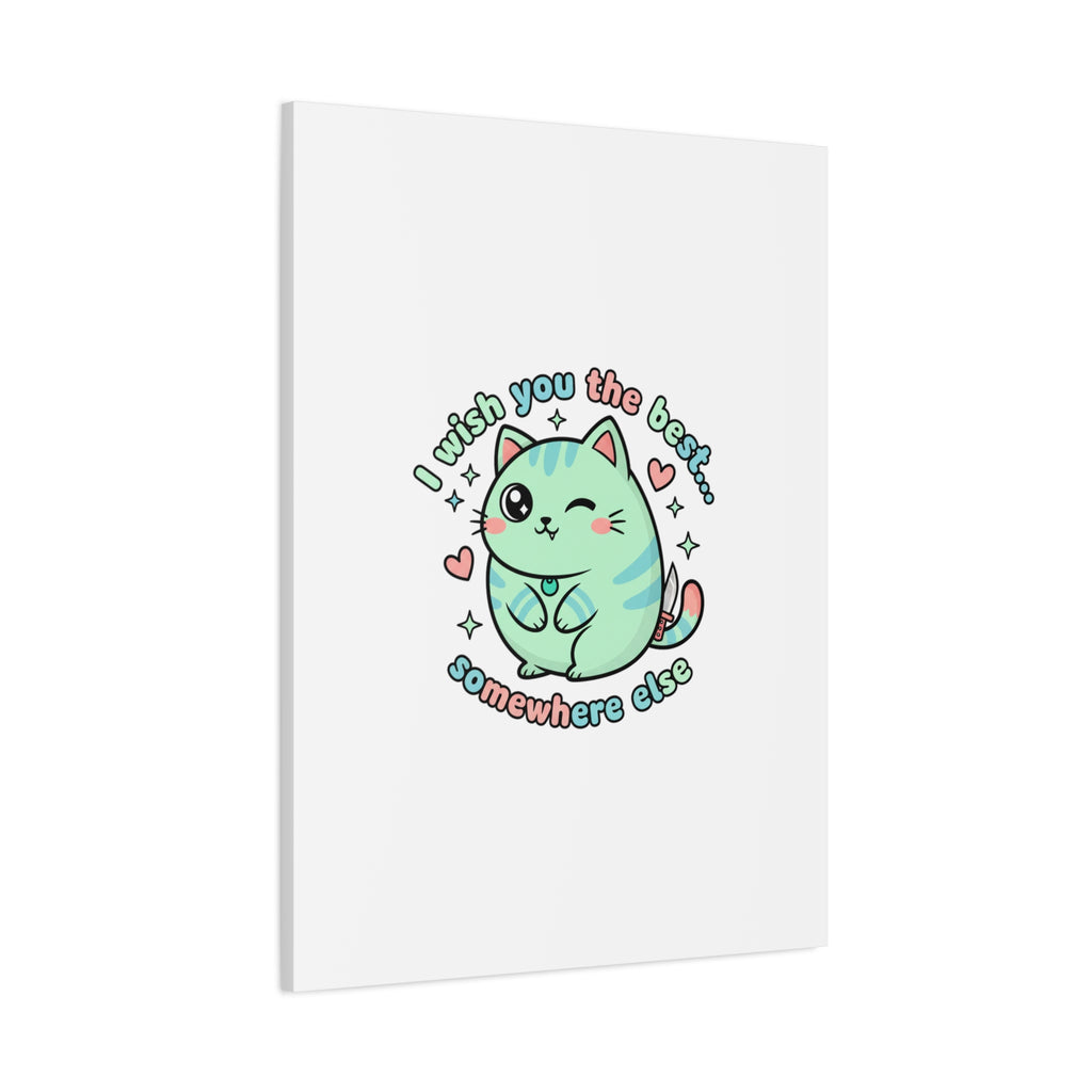 I Wish You the Best Somewhere Else Canvas | kawaii threat, soft-grunge pastel
