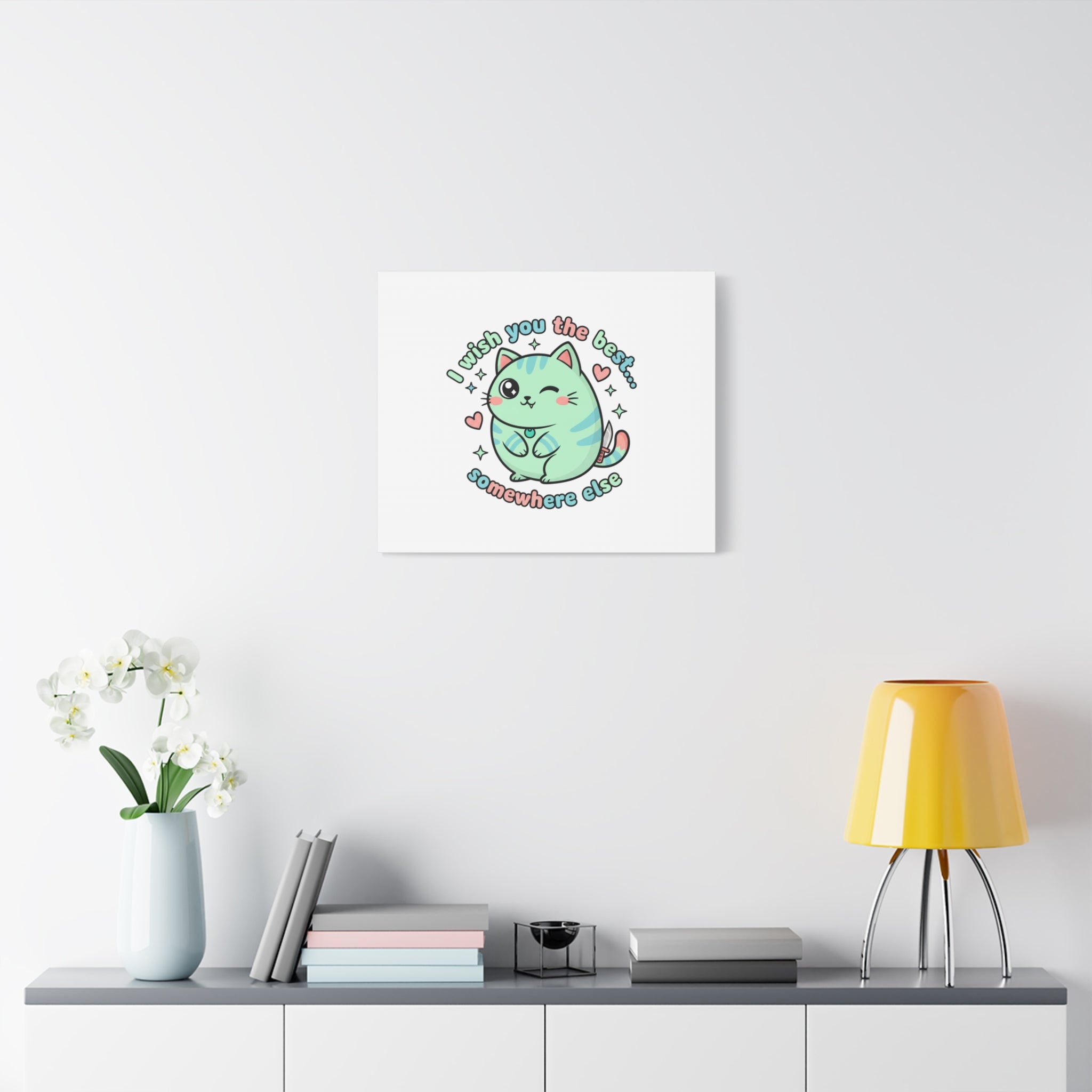 I Wish You the Best Somewhere Else Canvas | kawaii threat, soft-grunge pastel