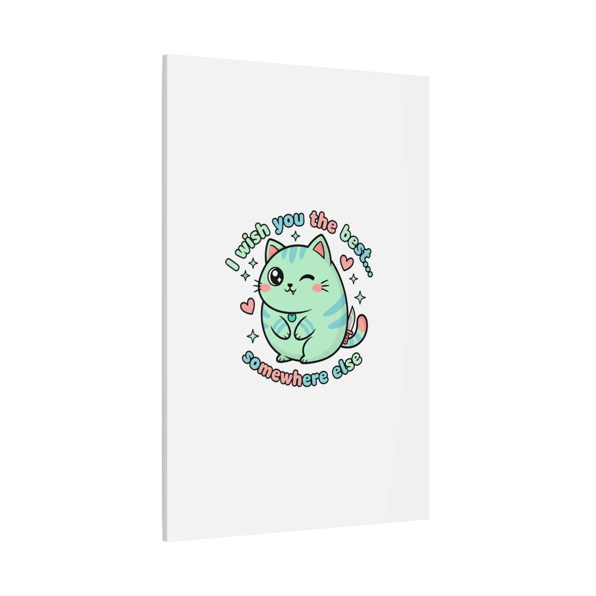I Wish You the Best Somewhere Else Canvas | kawaii threat, soft-grunge pastel