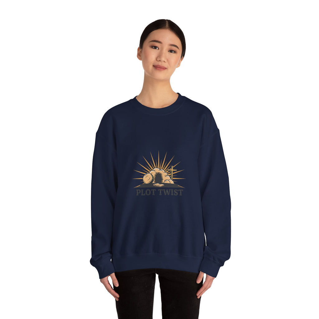 Plot Twist Crewneck Sweatshirt | Christian Easter shirt, He Is Risen design