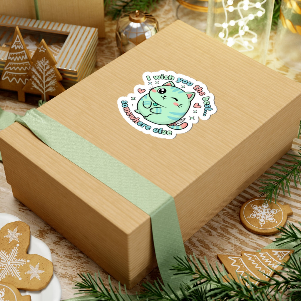 I Wish You the Best... Somewhere Else Sticker | kawaii menacing, pastel soft threat