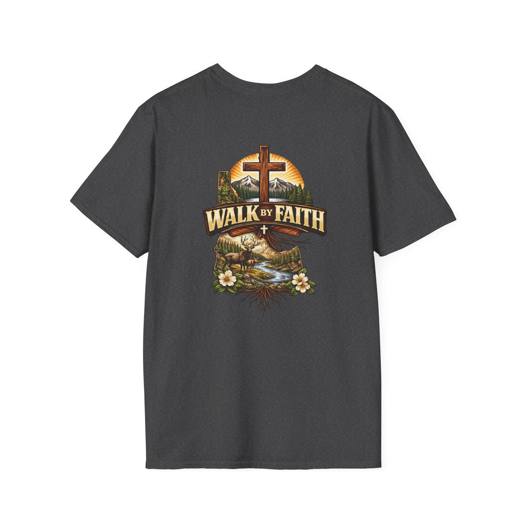 Faith T-Shirt — "Walk by Faith" Christian Cross Graphic Tee