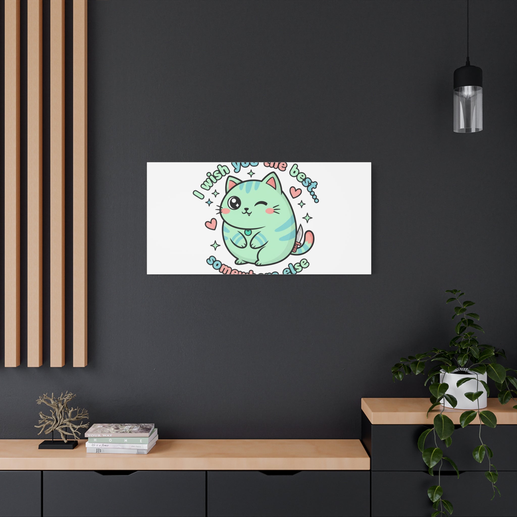 I Wish You the Best Somewhere Else Canvas | kawaii threat, soft-grunge pastel