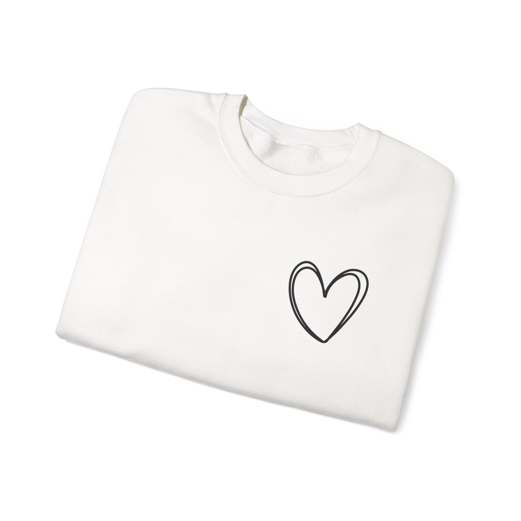 Heart Sketch Crewneck Sweatshirt — Minimal Hand‑Drawn Heart Chest Design
