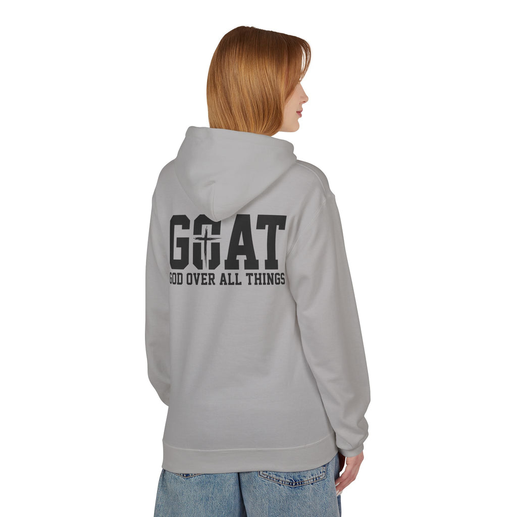 GOAT God Over All Things Hoodie – Christian Hoodie – Faith Hoodie – Religious Sweatshirt – Inspirational Hoodie – Jesus Hoodie – Christian Gift