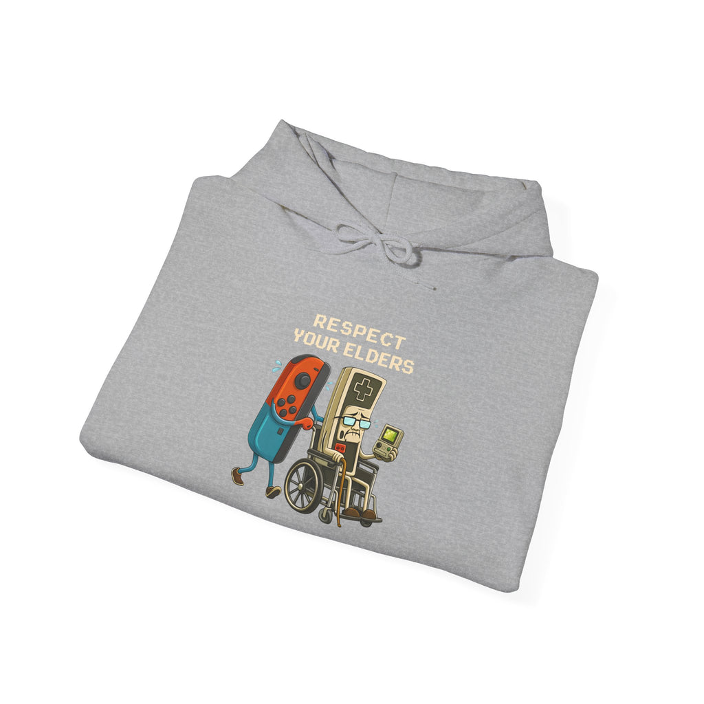 Hoodie — "Respect Your Elders" Funny Retro Gamer Gaming Hoodie