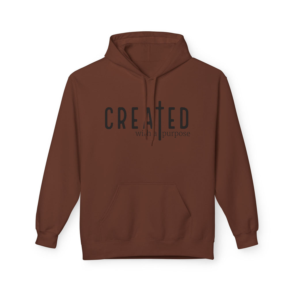 Created with Purpose Hoodie — Inspirational Graphic Pullover