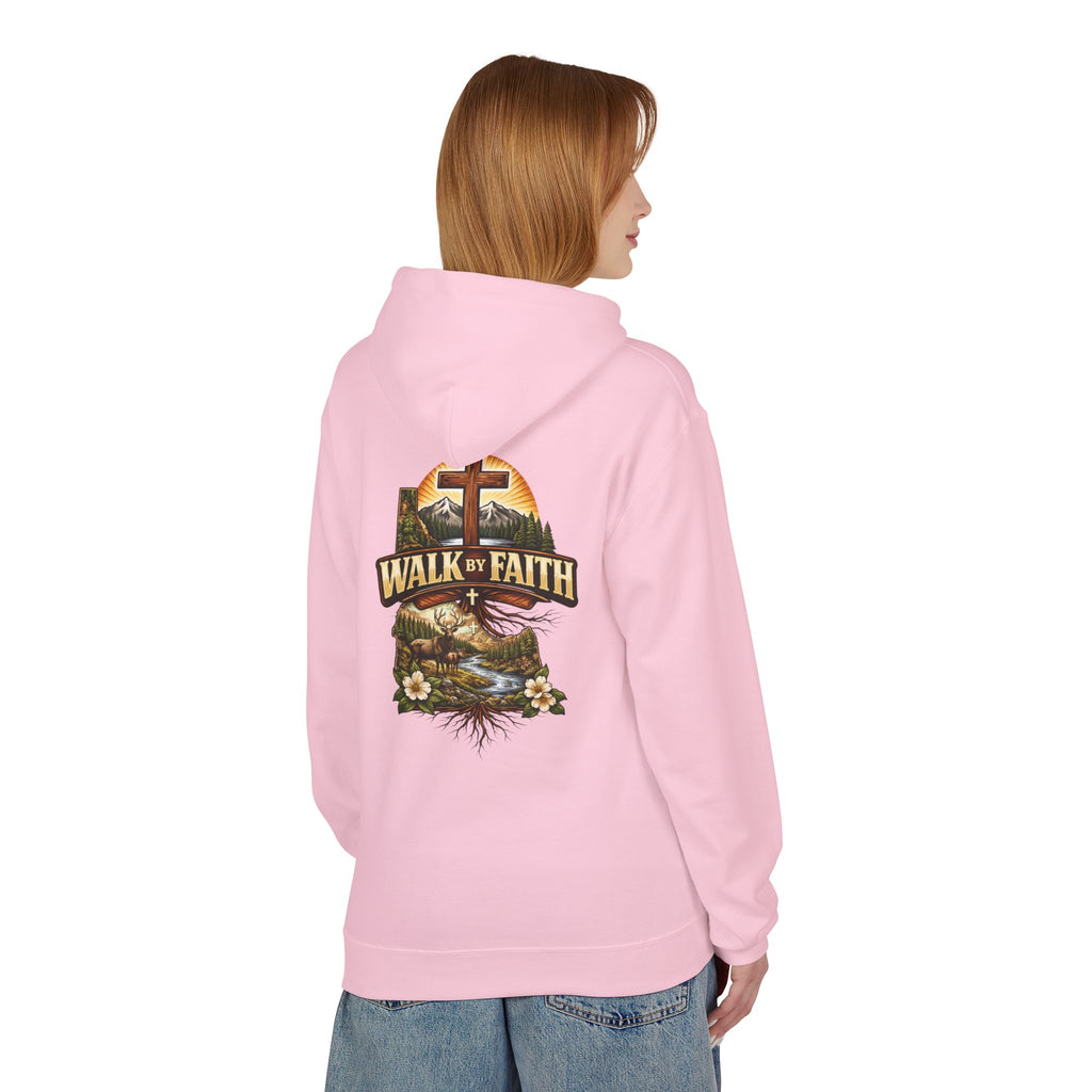 Walk By Faith Hoodie — Christian Cross Faith Pullover
