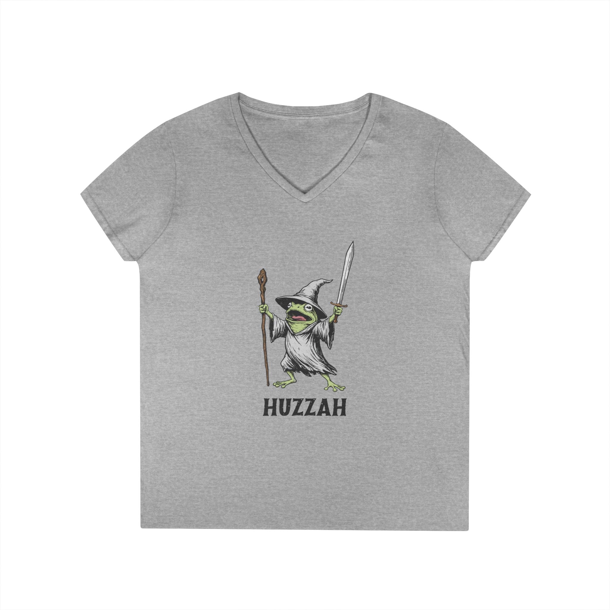 Witch Frog “Huzzah” V-Neck Tee