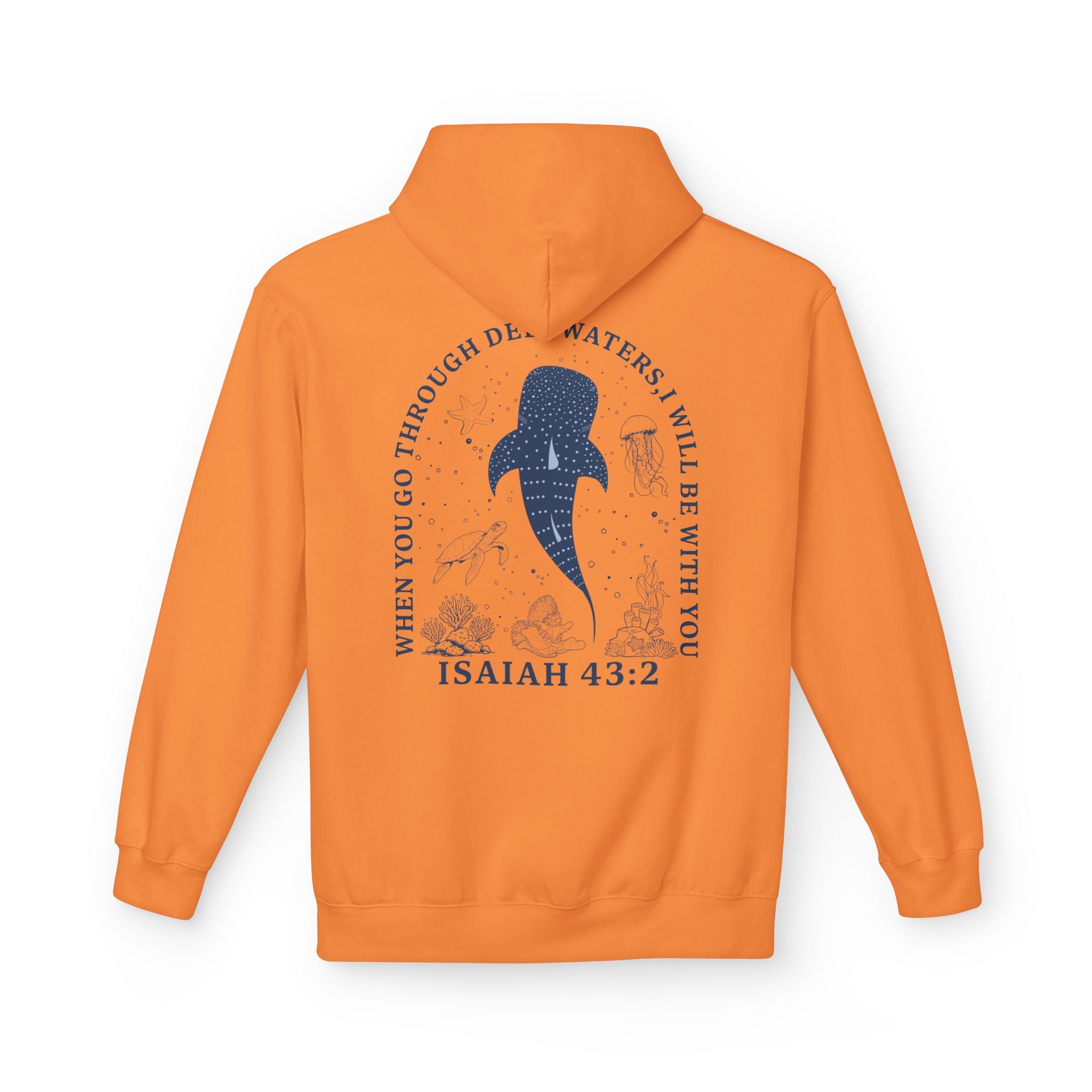 Isaiah 43:2 Whale Hoodie – Christian Faith Comfort Pullover