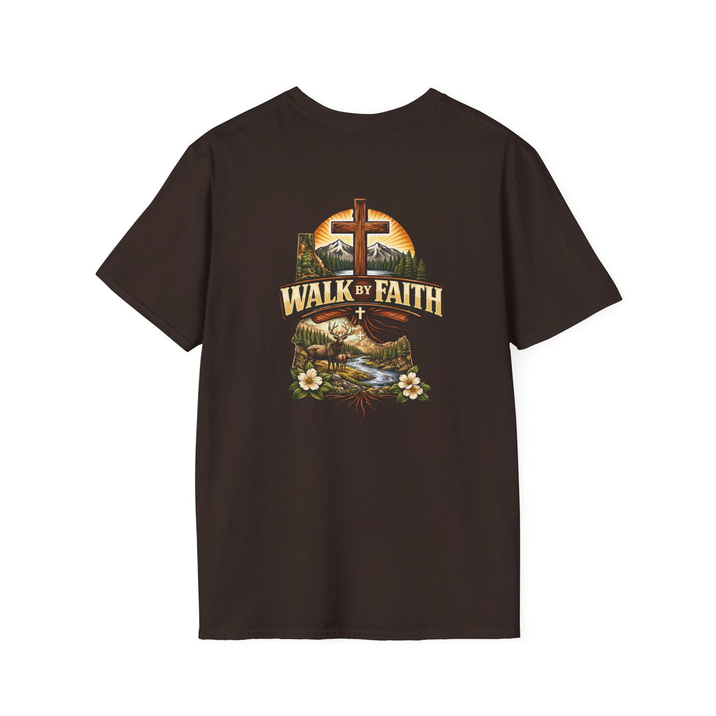 Faith T-Shirt — "Walk by Faith" Christian Cross Graphic Tee