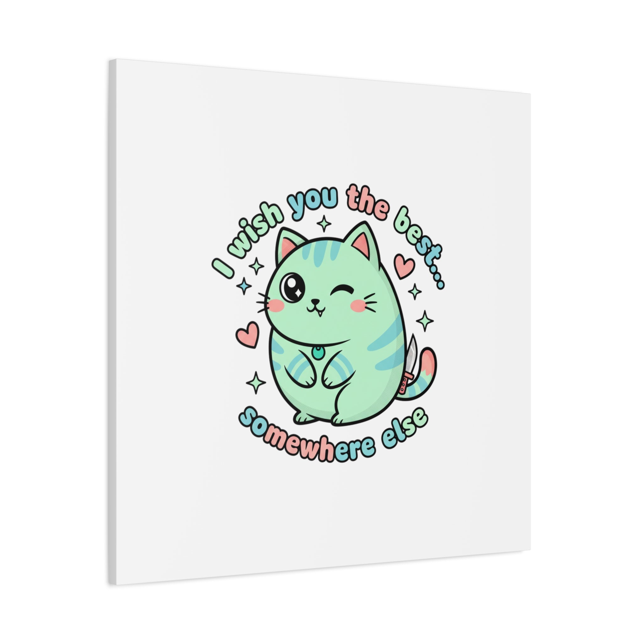 I Wish You the Best Somewhere Else Canvas | kawaii threat, soft-grunge pastel