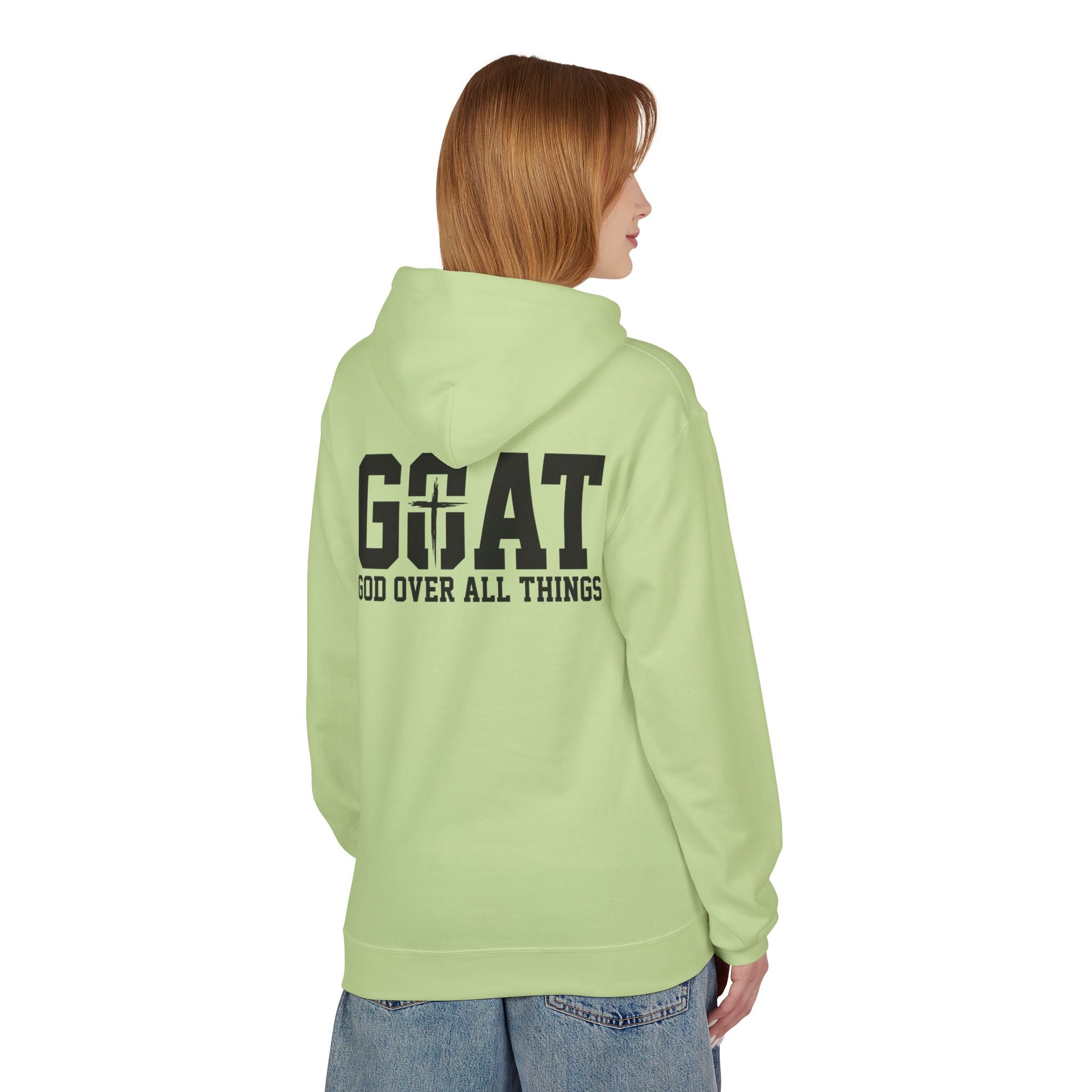 GOAT God Over All Things Hoodie – Christian Hoodie – Faith Hoodie – Religious Sweatshirt – Inspirational Hoodie – Jesus Hoodie – Christian Gift