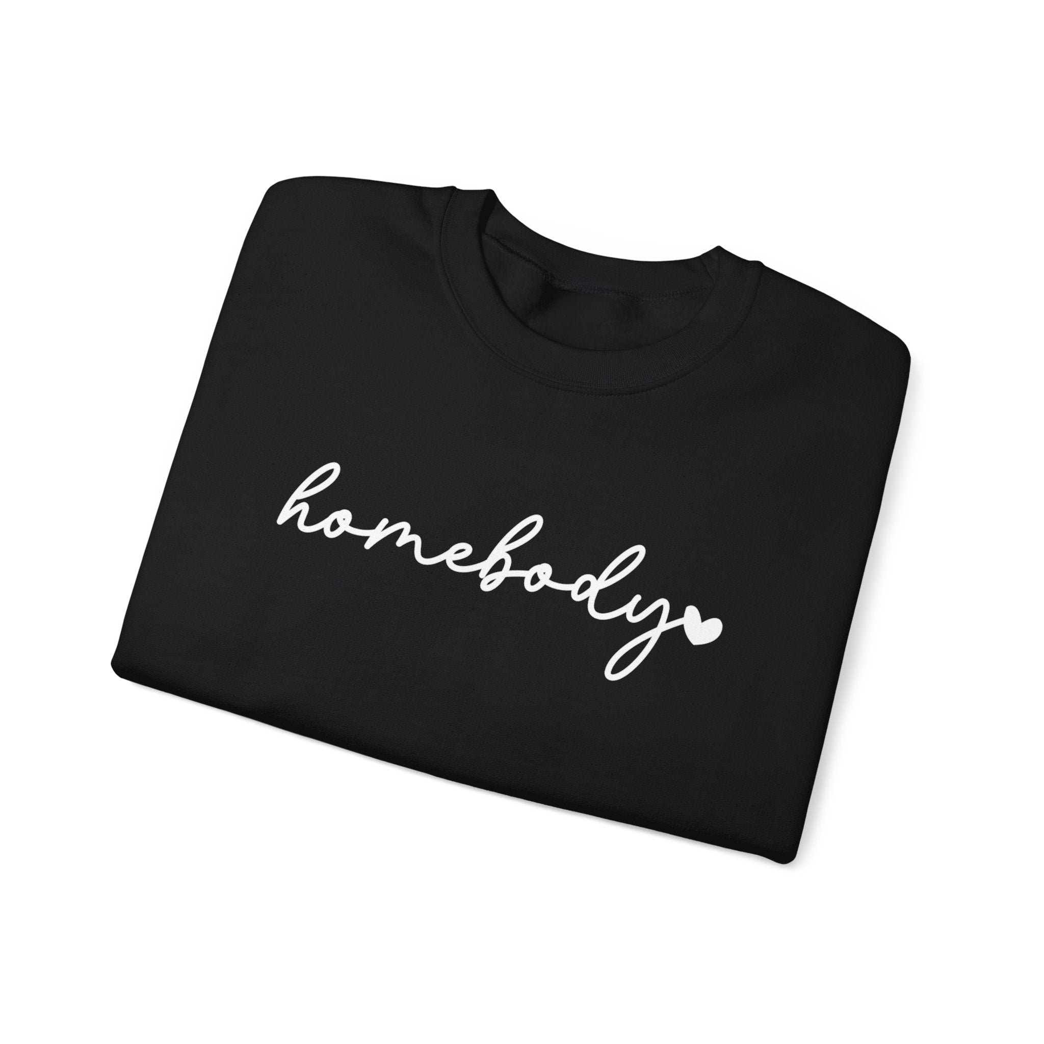 Crewneck Sweatshirt — "homebody" Script Cozy Pullover