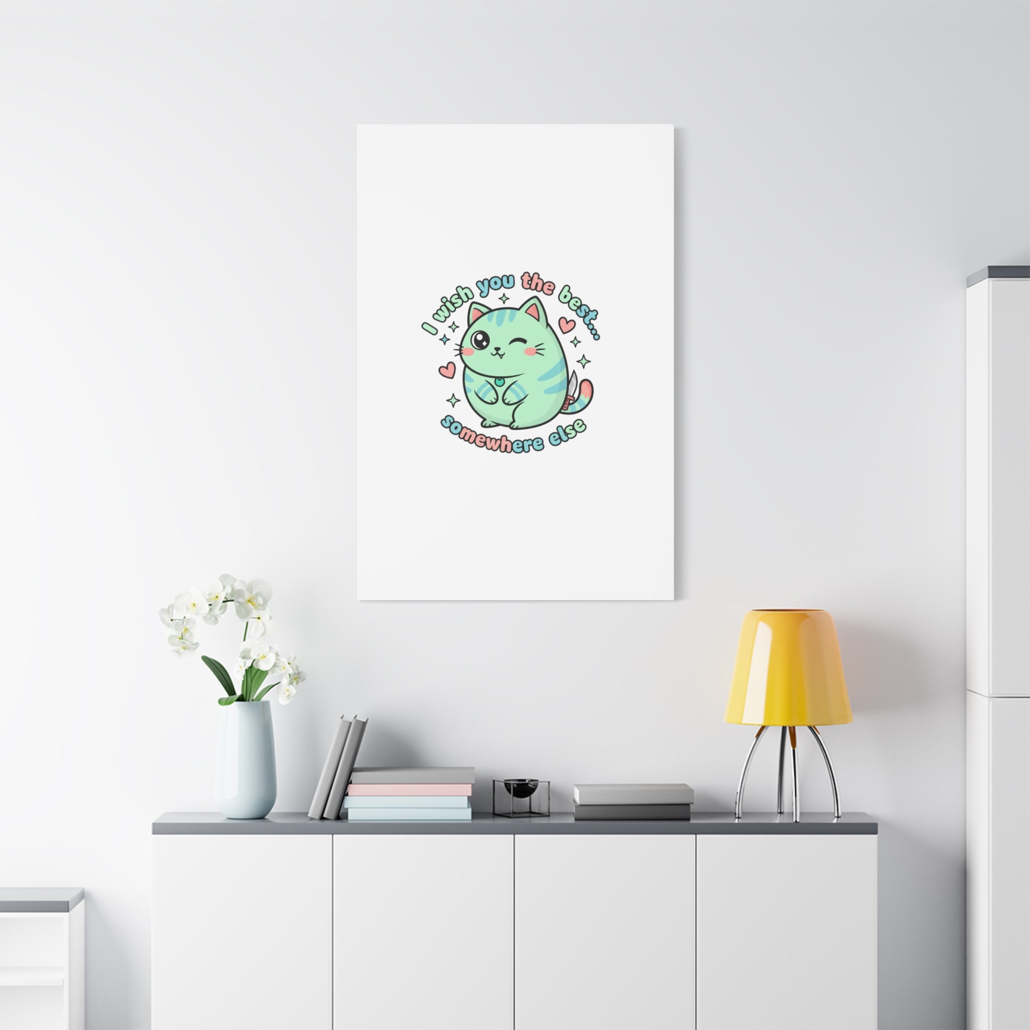 I Wish You the Best Somewhere Else Canvas | kawaii threat, soft-grunge pastel