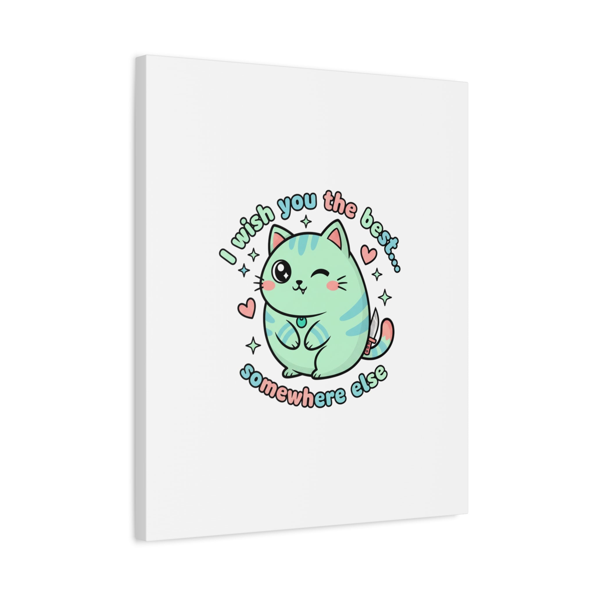I Wish You the Best Somewhere Else Canvas | kawaii threat, soft-grunge pastel
