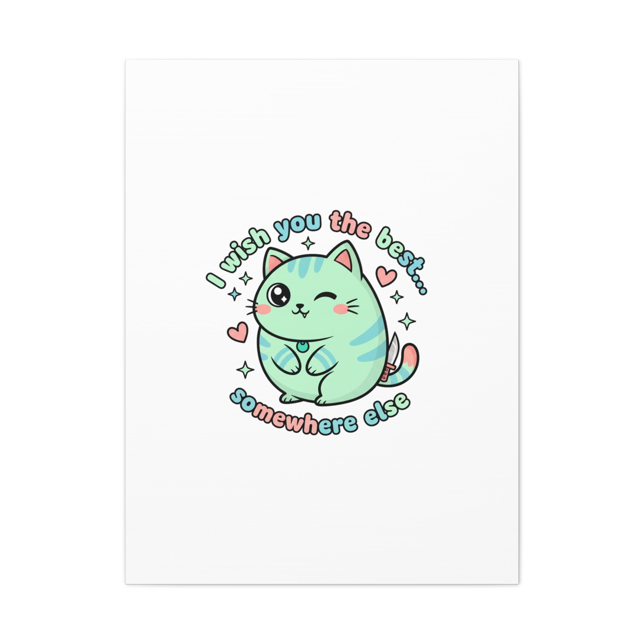 I Wish You the Best Somewhere Else Canvas | kawaii threat, soft-grunge pastel